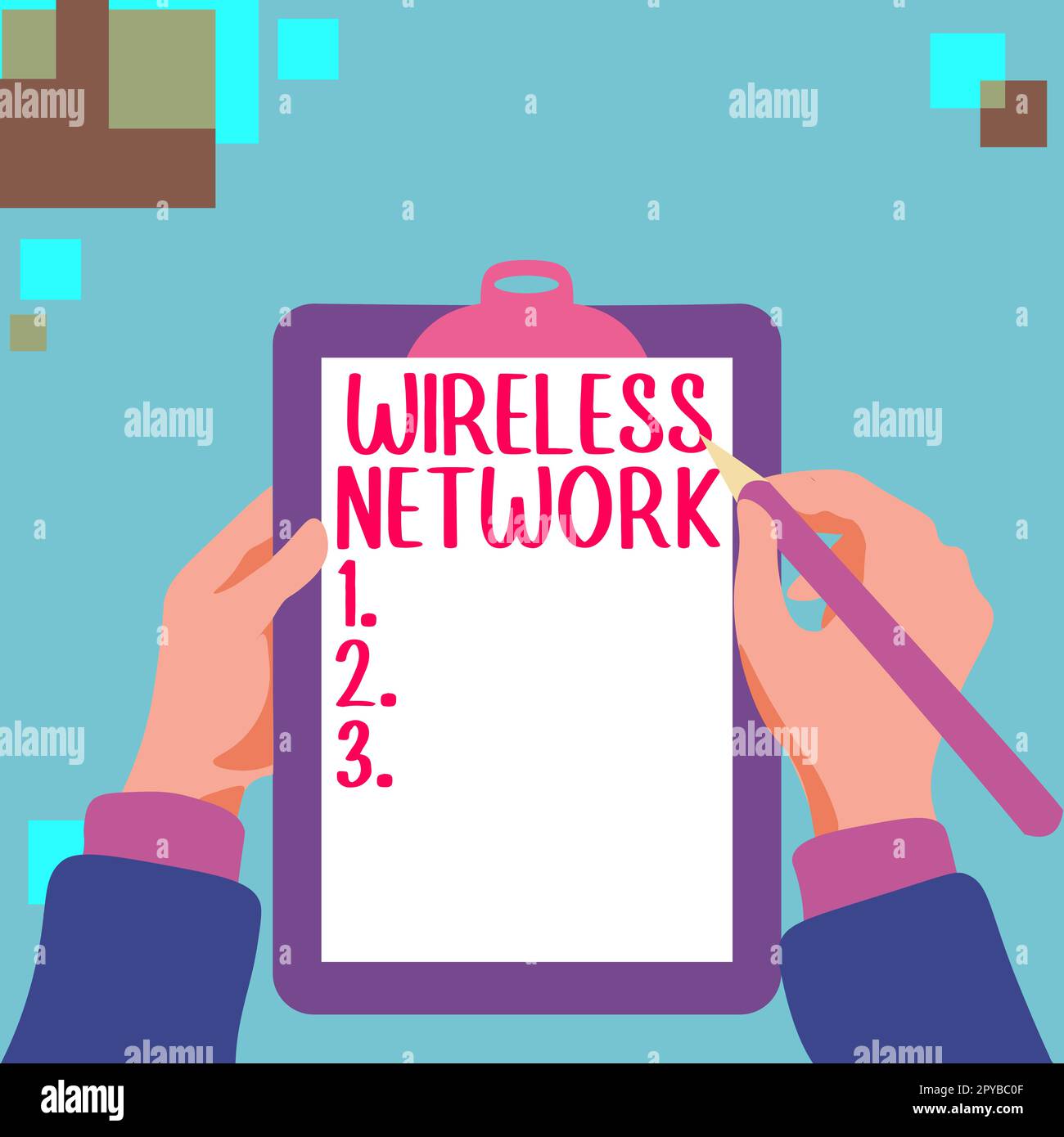 Visualizzazione concettuale della rete wireless. Approccio aziendale rete di computer che utilizza connessioni dati wireless Foto Stock