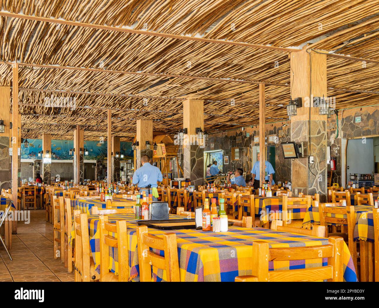 Messico, Apr 28 2023 - Vista interna del ristorante la palapa del guayabo Foto Stock