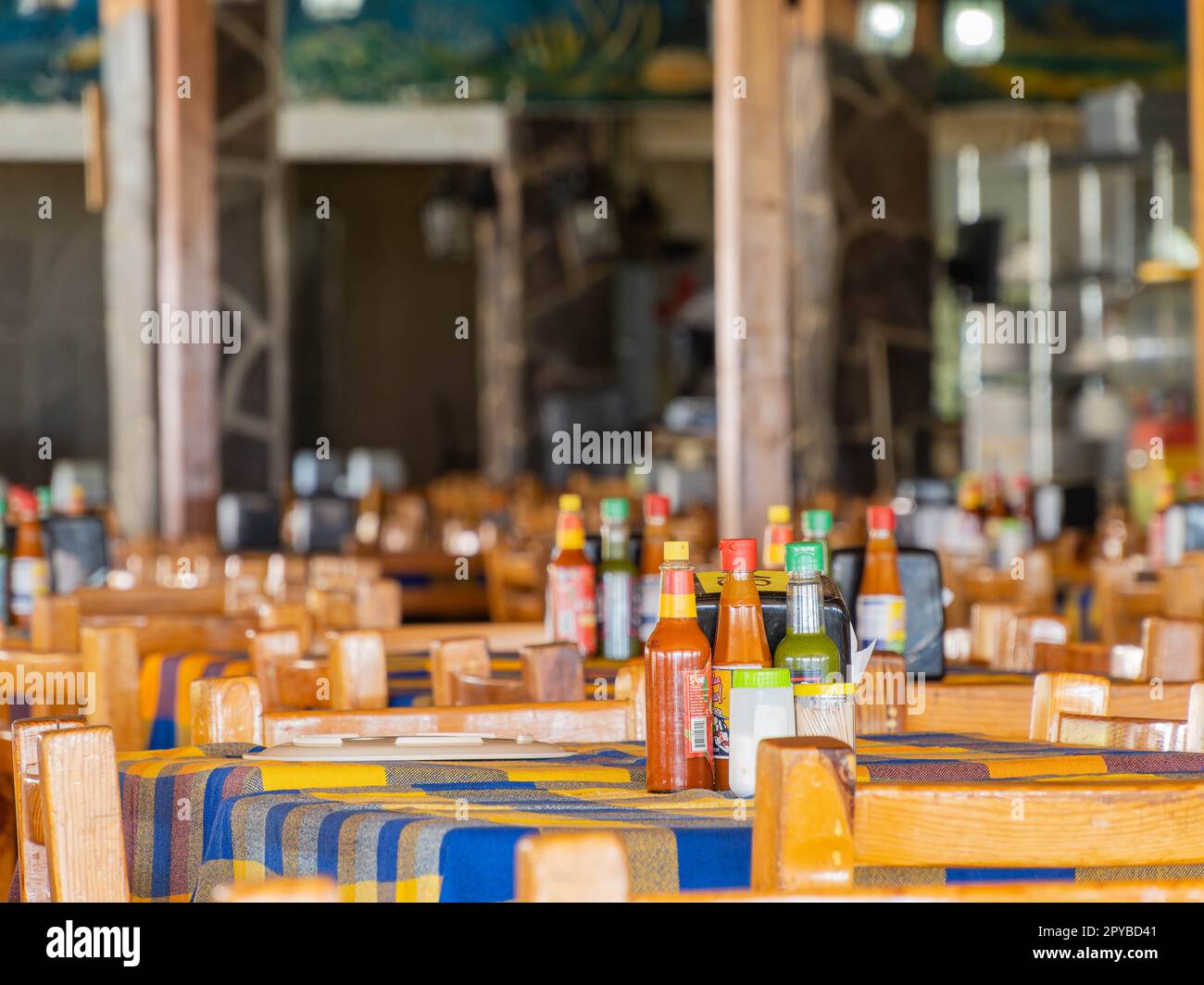 Messico, Apr 28 2023 - Vista interna del ristorante la palapa del guayabo Foto Stock
