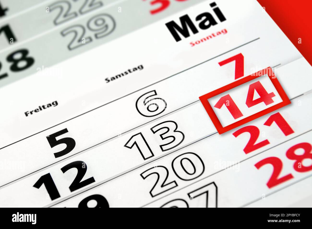 Calendario tedesco 2023 maggio 14 Domenica Foto Stock