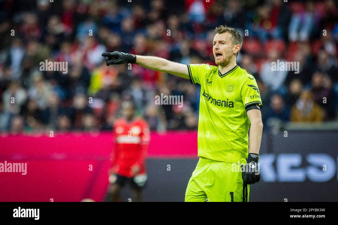 Leverkusen, Germania. 23rd Apr, 2023. Torwart Lukas Hradecky (Leverkusen) Bayer Leverkusen - RB Leipzig 23.04.2023 Copyright (nur für journalistische Foto Stock