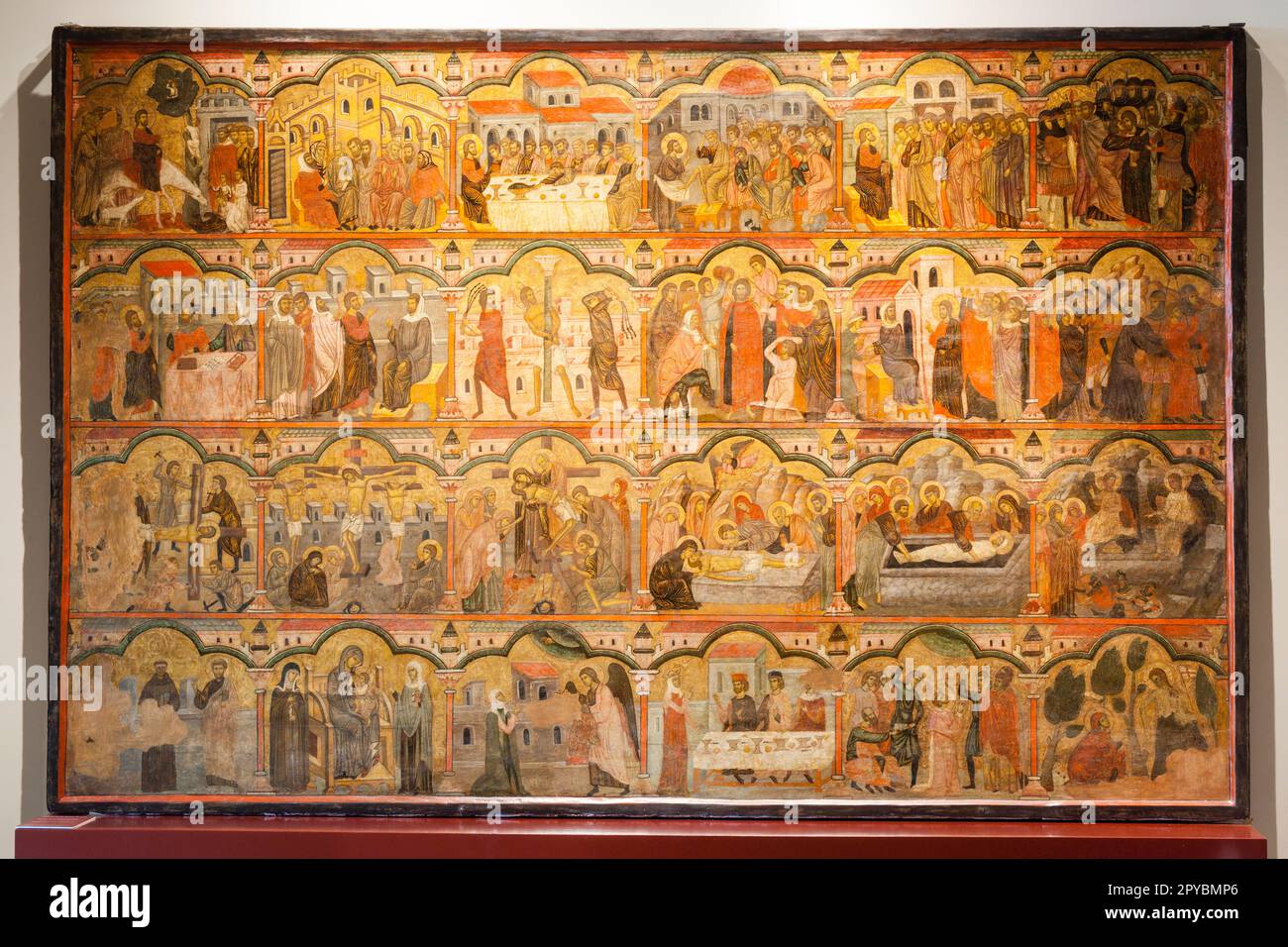 Pala d'altare della passione di Cristo, 1290-1305, anonimo, proveniente dal convento di Santa Clara, Palau Episcopal, -Diocesà Museo di Maiorca-, m Foto Stock