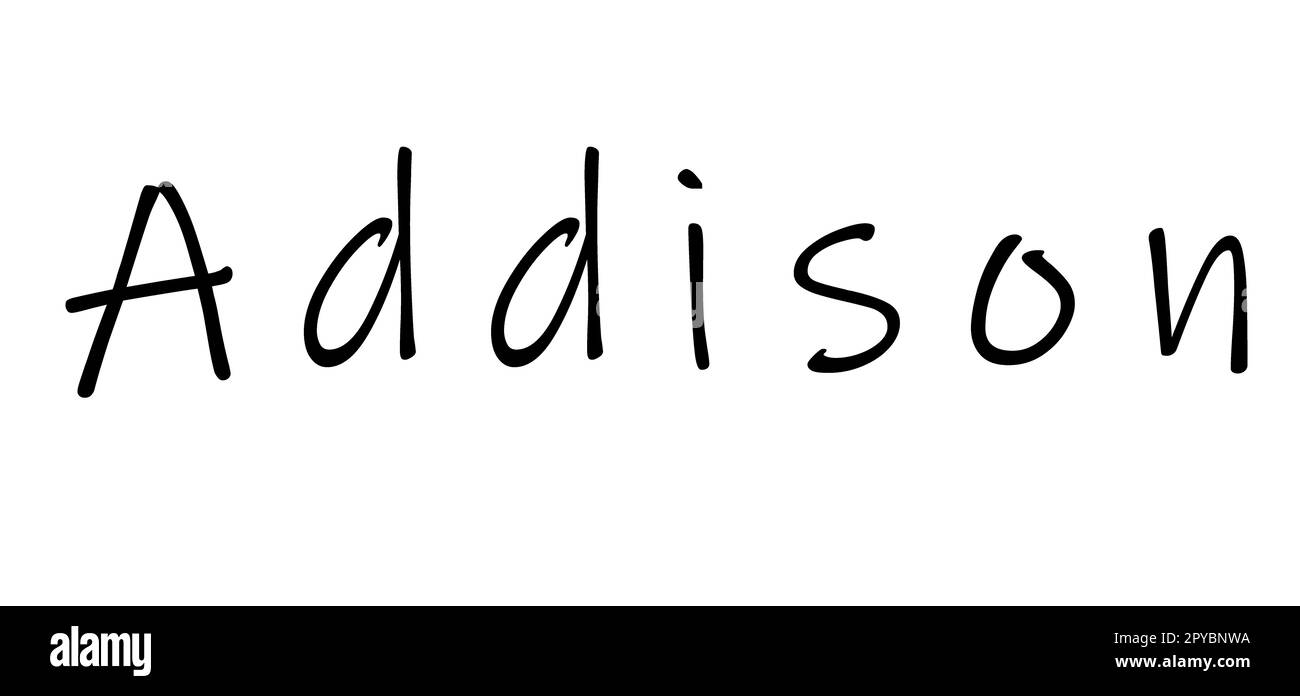 Semplice disegno con nome di testo per Addison Foto Stock