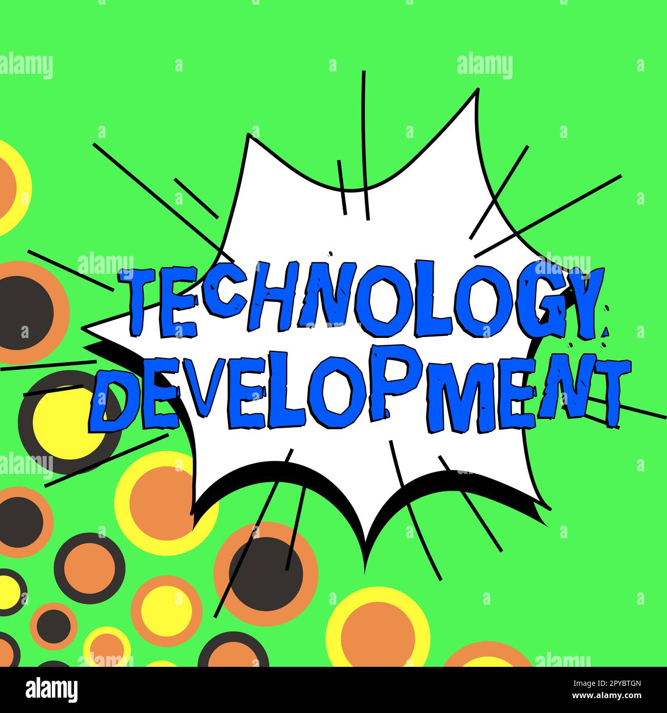 Didascalia di testo che presenta lo sviluppo tecnologico. Foto concettuale cambiamenti tecnologici di prodotti e servizi Foto Stock