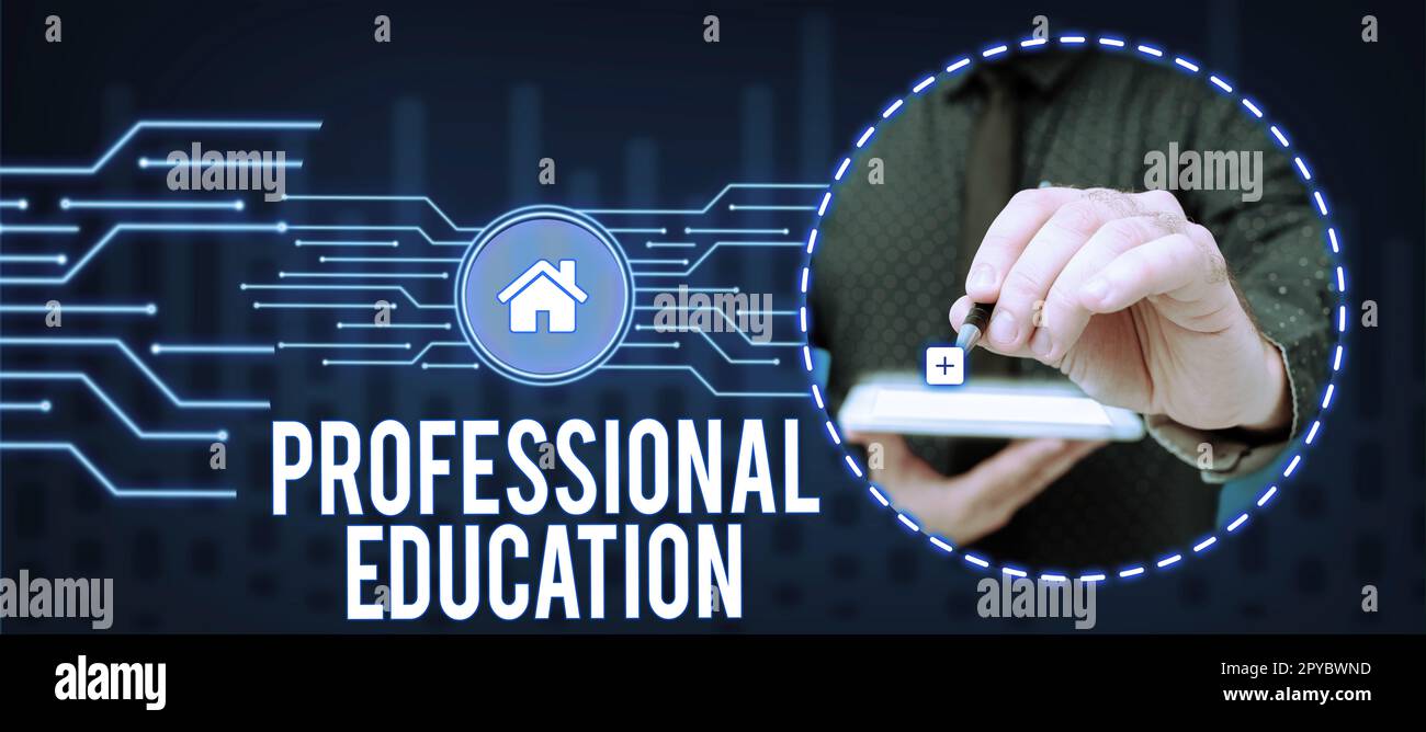 Testo che mostra ispirazione formazione professionale. Concetto che significa formazione specializzata delle unità di formazione continua Foto Stock