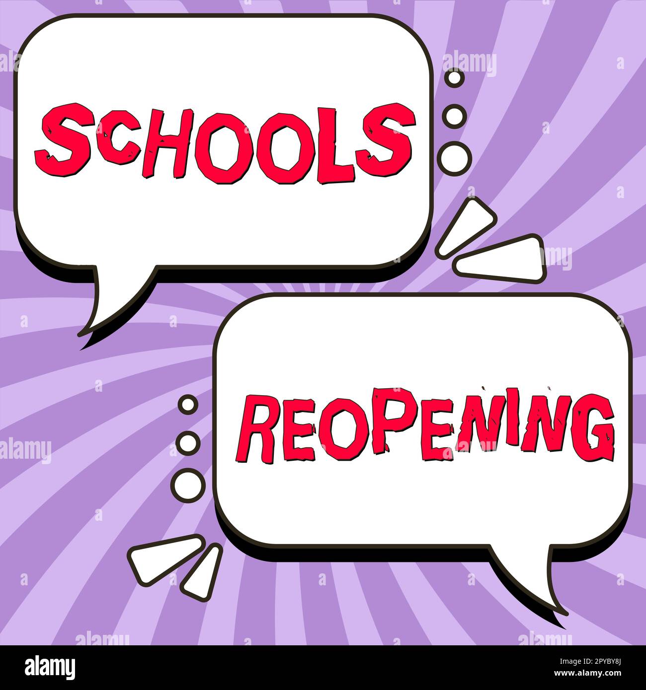 Scrittura a mano segno Scuole riapertura. Concetto che significa le classi sono finito per il momento essendo la fine della giornata scolastica Foto Stock