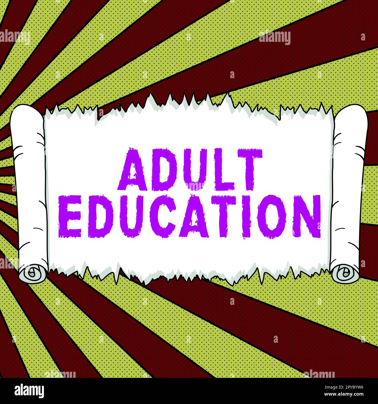 Cartello che mostra l'educazione degli adulti. Programmi educativi di concetto di affari per gli adulti che sono fuori della scuola Foto Stock