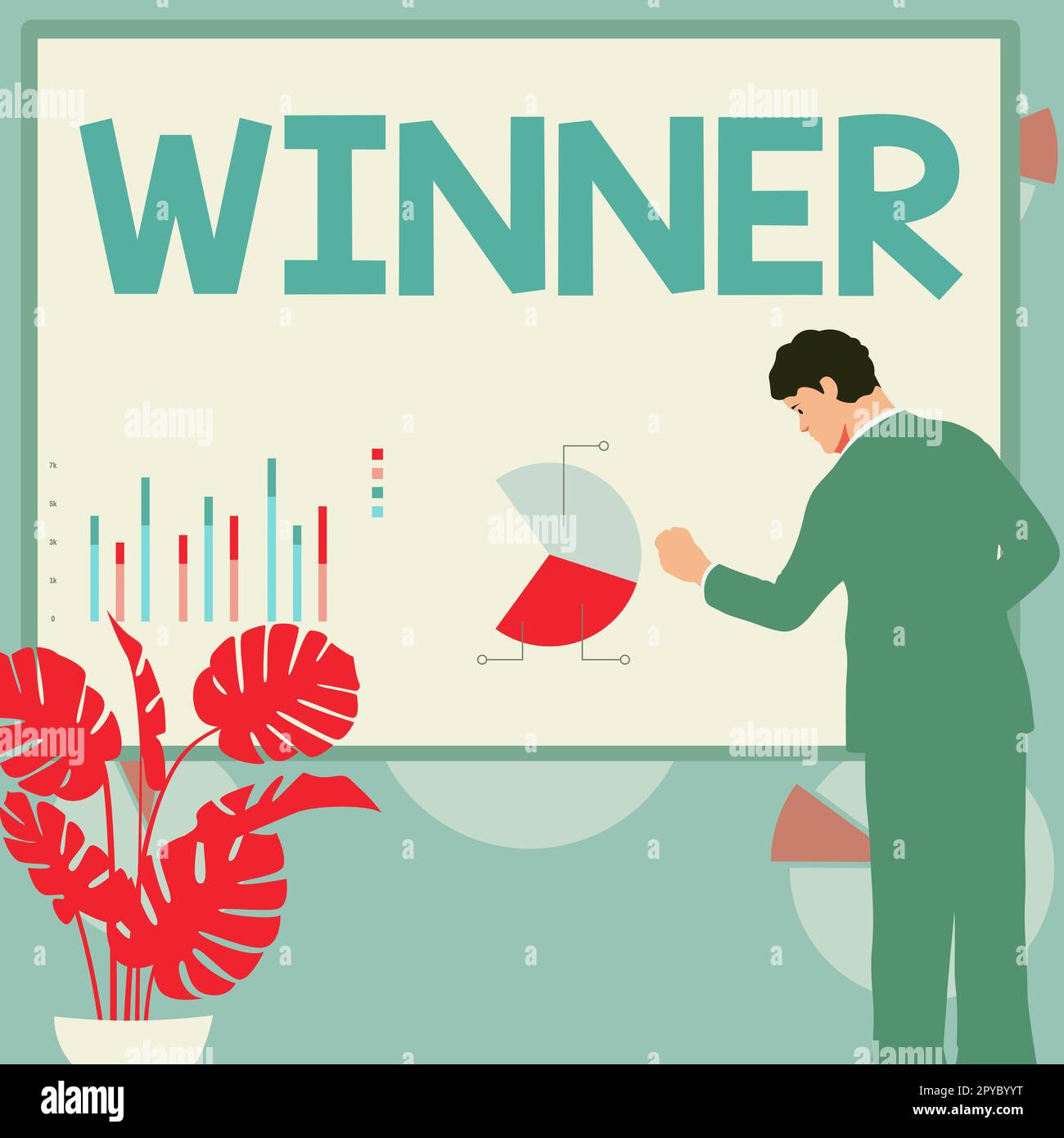 Scrittura testo visualizzato Vincitore. Parola per vincere come 1st° posto o il campione in una competizione Foto Stock