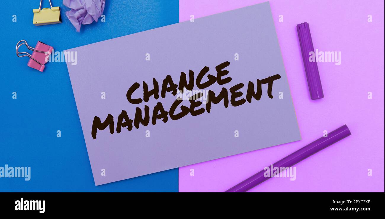 Gestione delle modifiche di visualizzazione concettuale. Concetto Internet Sostituzione della leadership in un'organizzazione nuove politiche Foto Stock