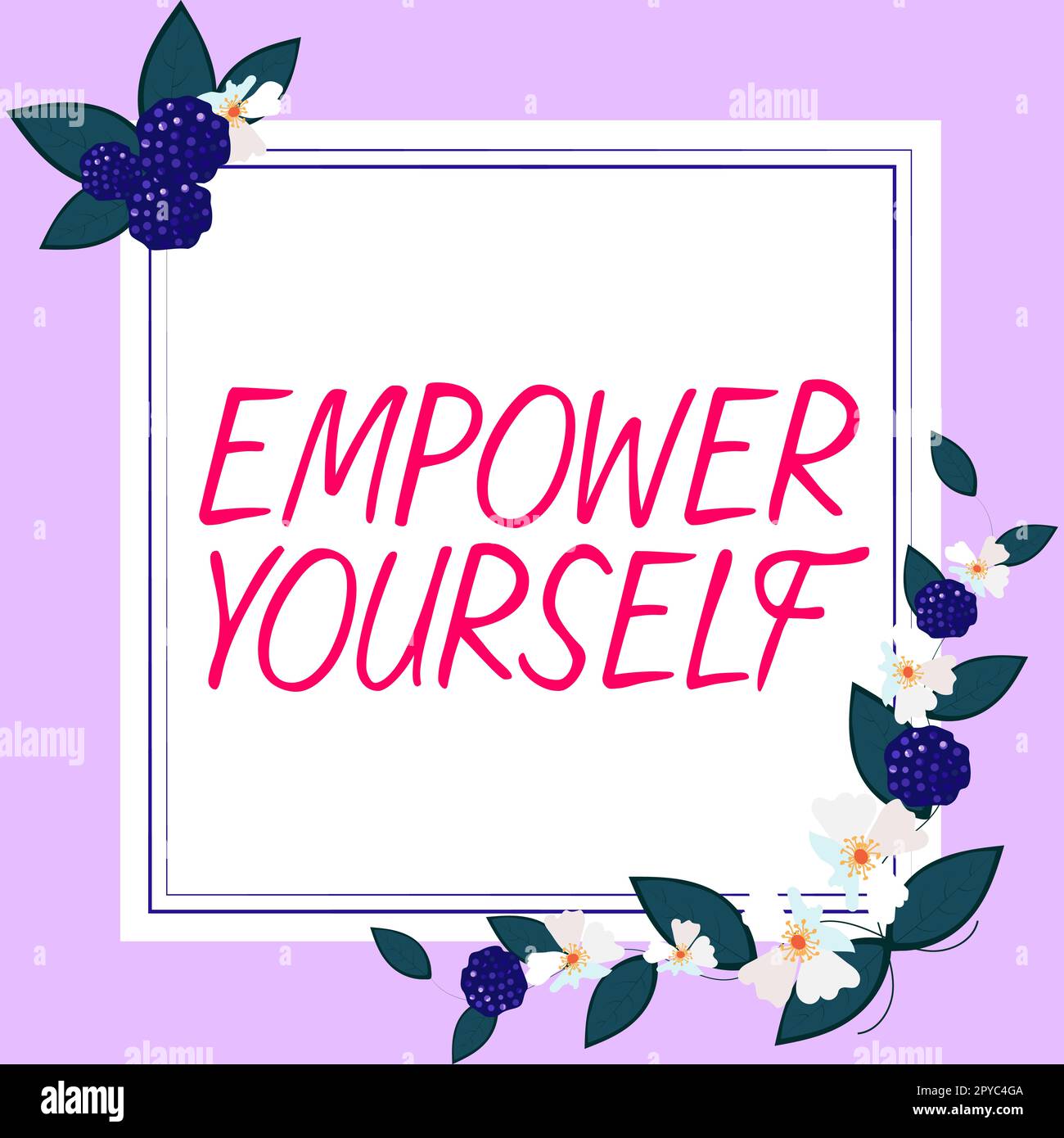 Cartello di testo che mostra Empower Yourself. Concetto di affari che prende il controllo degli obiettivi di regolazione di vita scelte positive Foto Stock