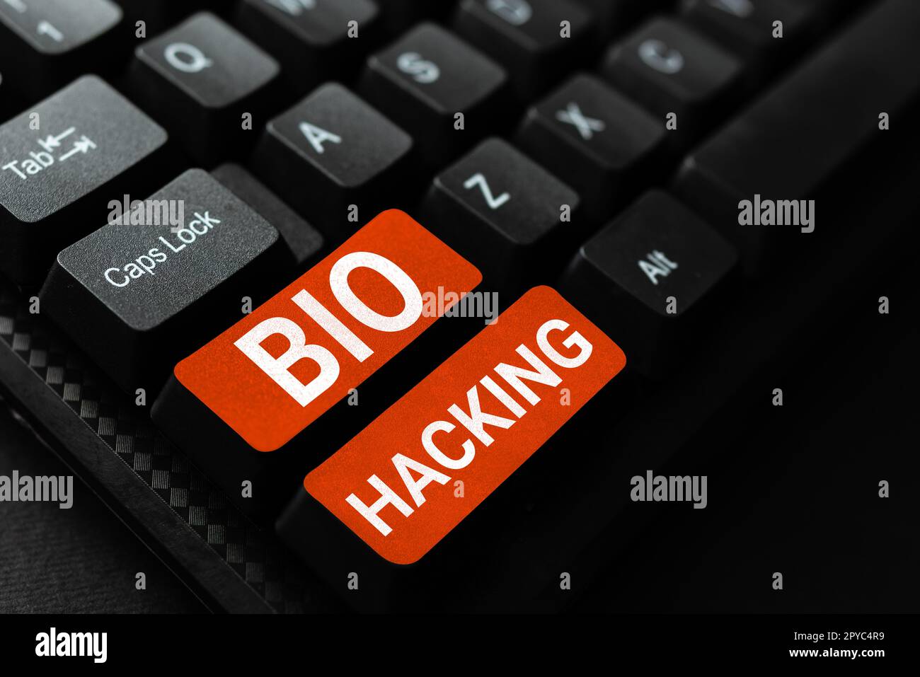 Cartello che mostra Bio Hacking. Panoramica aziendale sfruttare sperimentalmente il materiale genetico senza tener conto degli standard etici Foto Stock