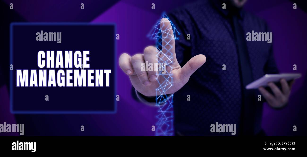 Gestione delle modifiche di visualizzazione concettuale. Approccio aziendale Sostituzione della leadership in un'organizzazione nuove politiche Foto Stock