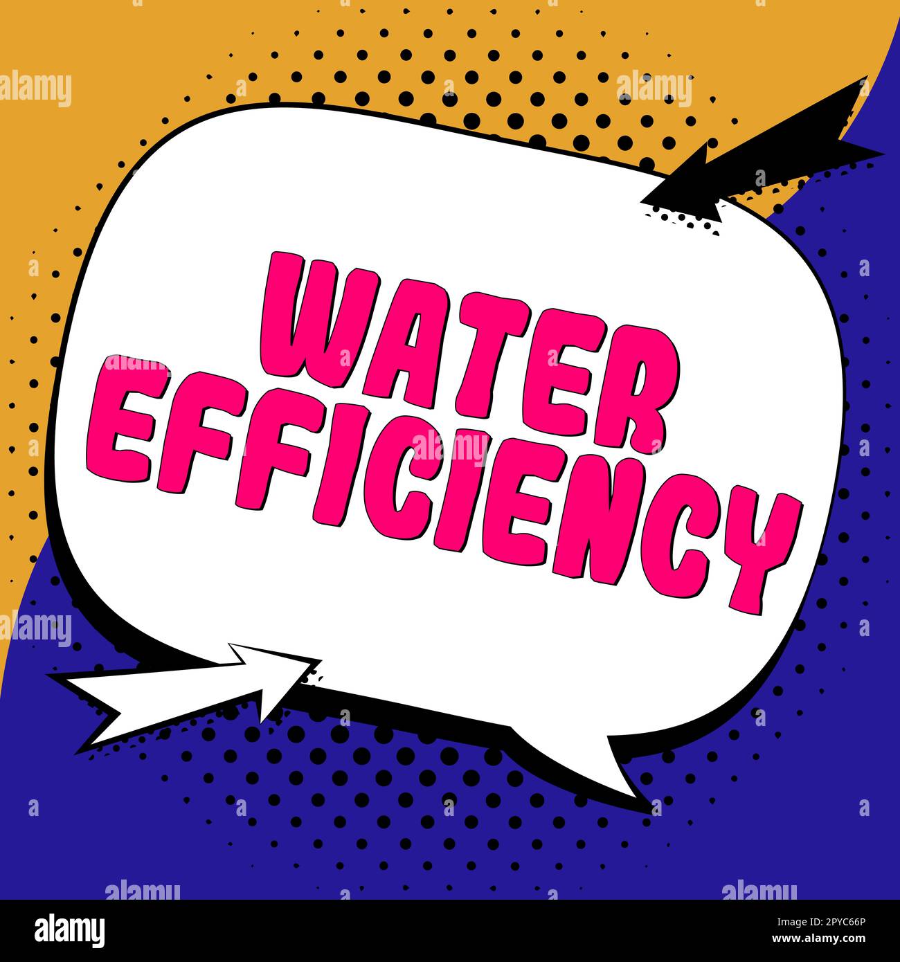 Efficienza dell'acqua di visualizzazione concettuale. Parola per ridurre spreco di acqua misurando quantità di acqua richiesta Foto Stock