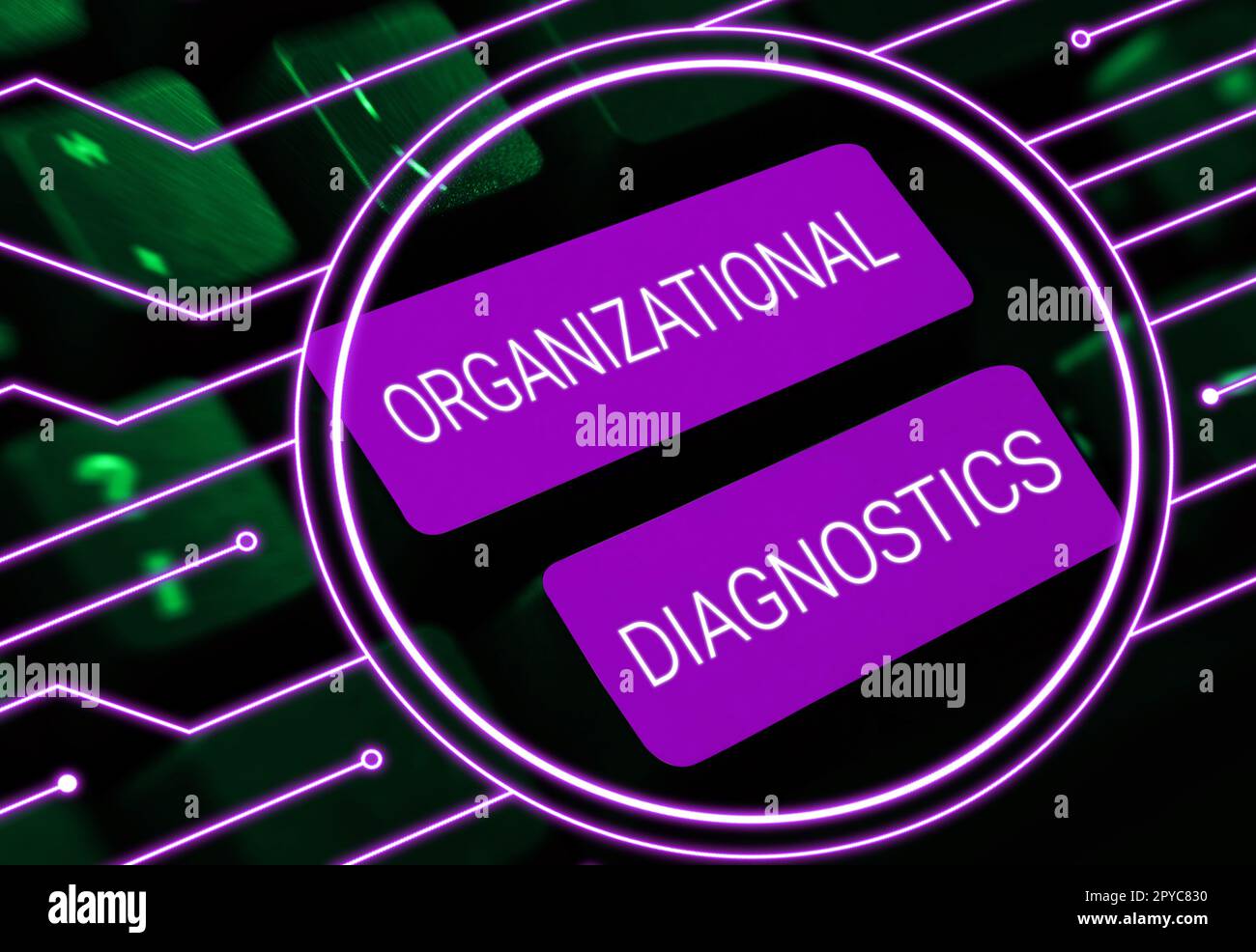 Testo che mostra Inspiration Organizational Diagnostics. Business Concept lo studio del modo in cui le persone interagiscono all'interno dei gruppi Foto Stock