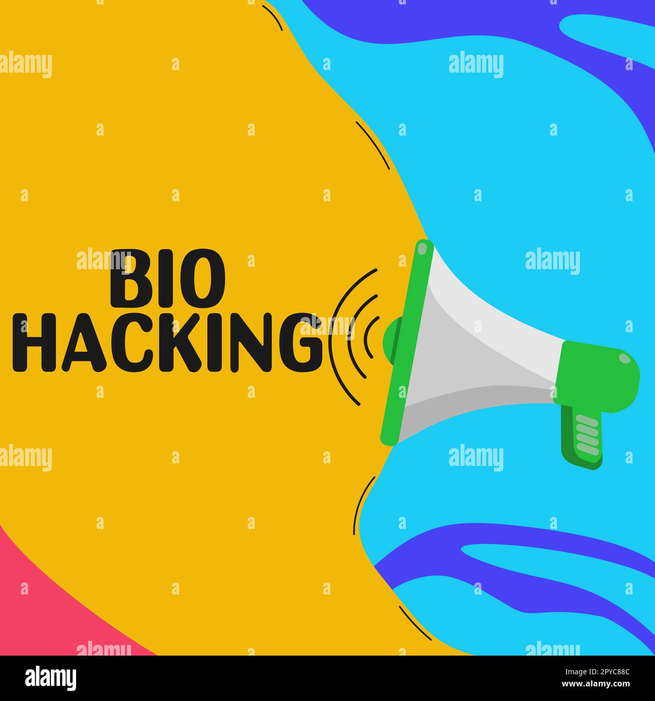 Scrittura a mano del testo Bio Hacking. Approccio aziendale che sfrutta sperimentalmente il materiale genetico senza tener conto degli standard etici Foto Stock