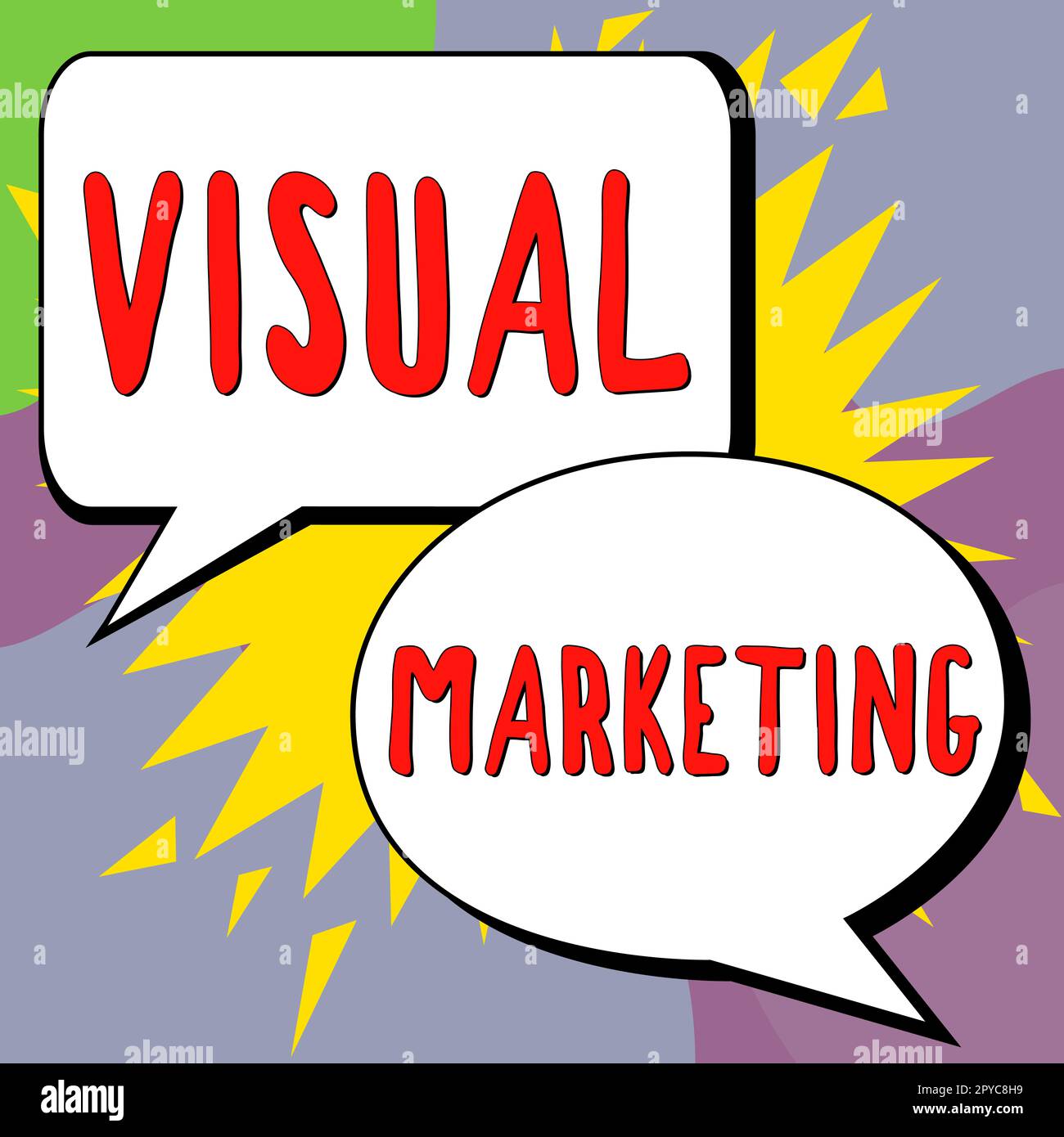 Testo scritto a mano Visual Marketing. Concetto aziendale che collega i messaggi di marketing alle immagini Foto Stock
