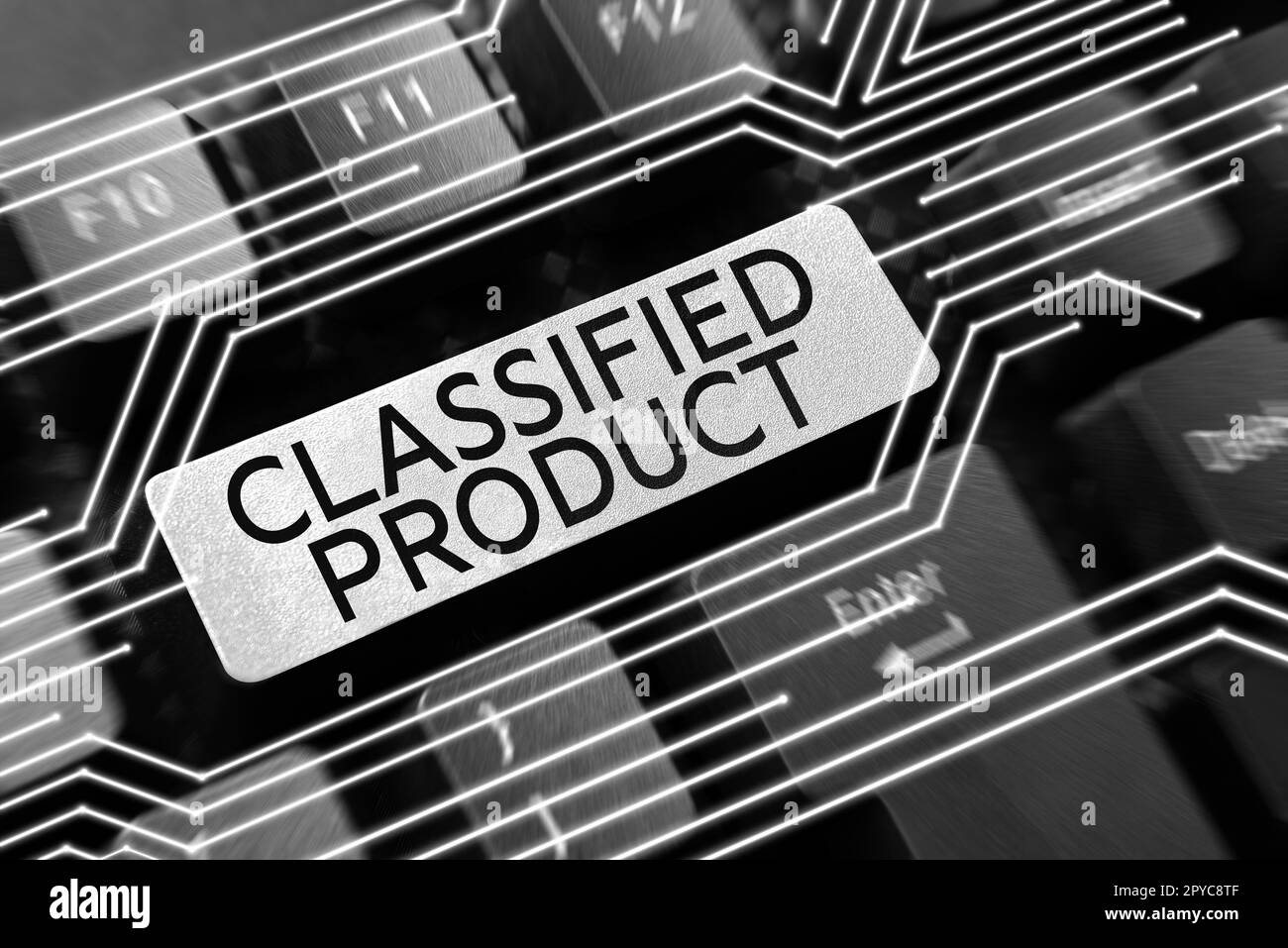 Testo scritto a mano prodotto classificato. Parola scritta su dati sensibili Top Secret divulgazione non autorizzata Foto Stock