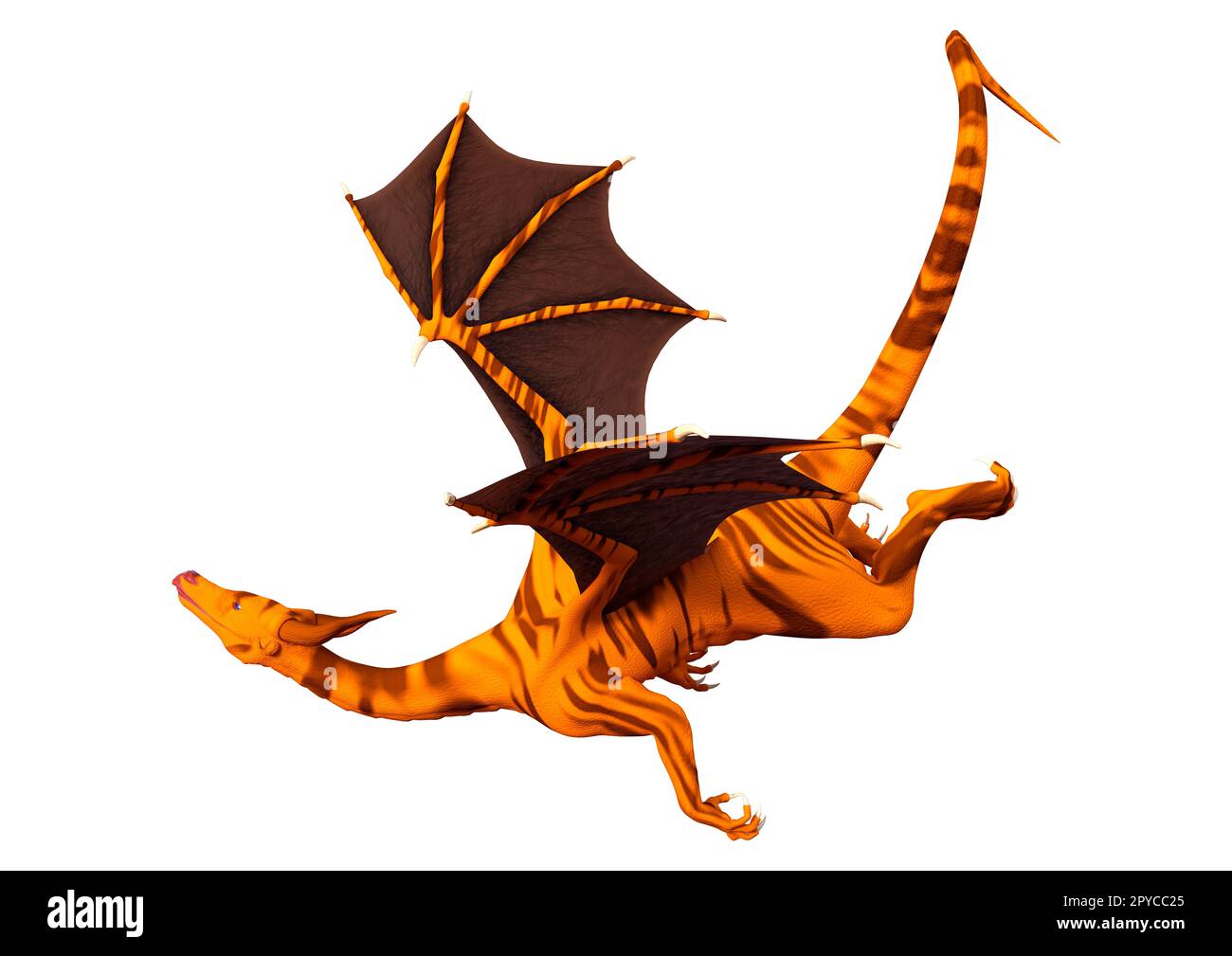 3D rendering di una fantasia dragon isolati su sfondo bianco Foto Stock