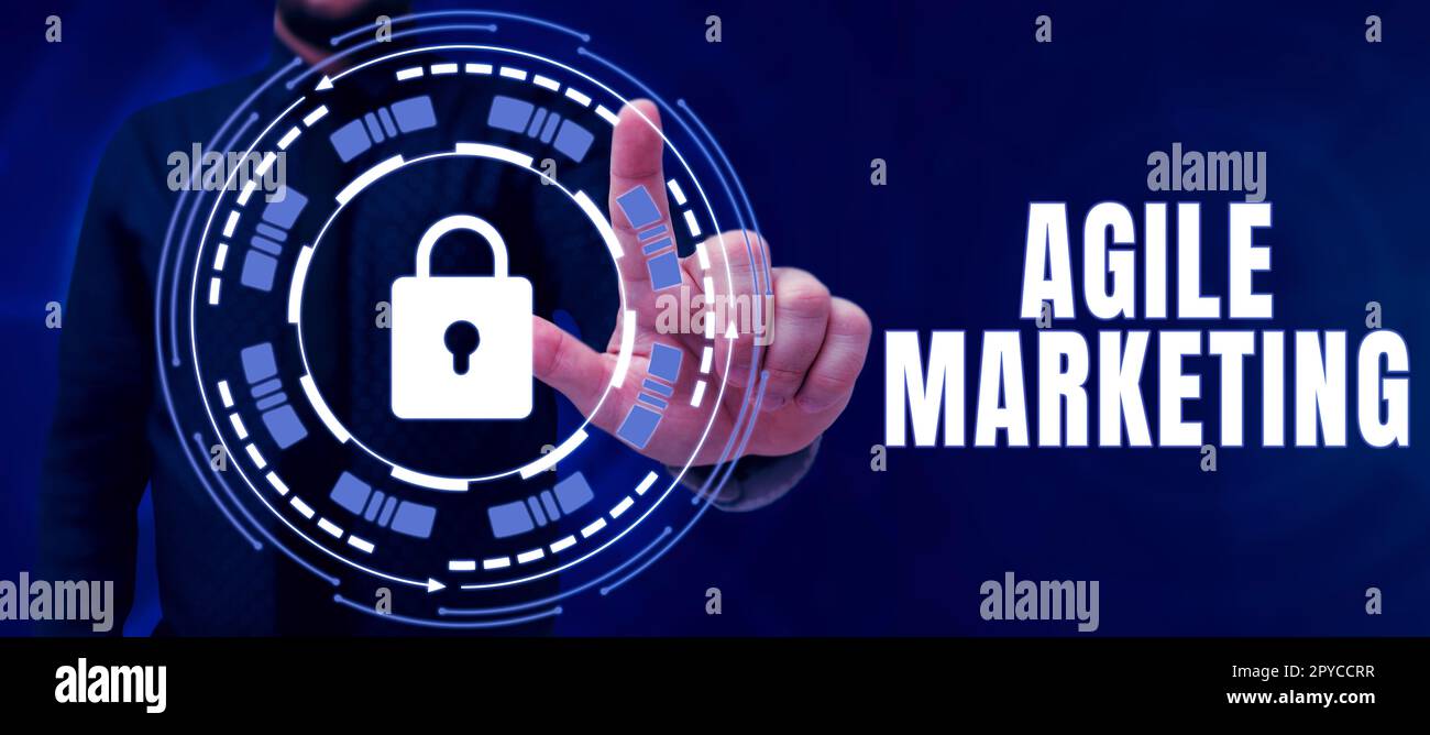 Scrittura a mano testo Agile Marketing. Parola per concentrare gli sforzi del team che offrono valore al cliente finale Foto Stock