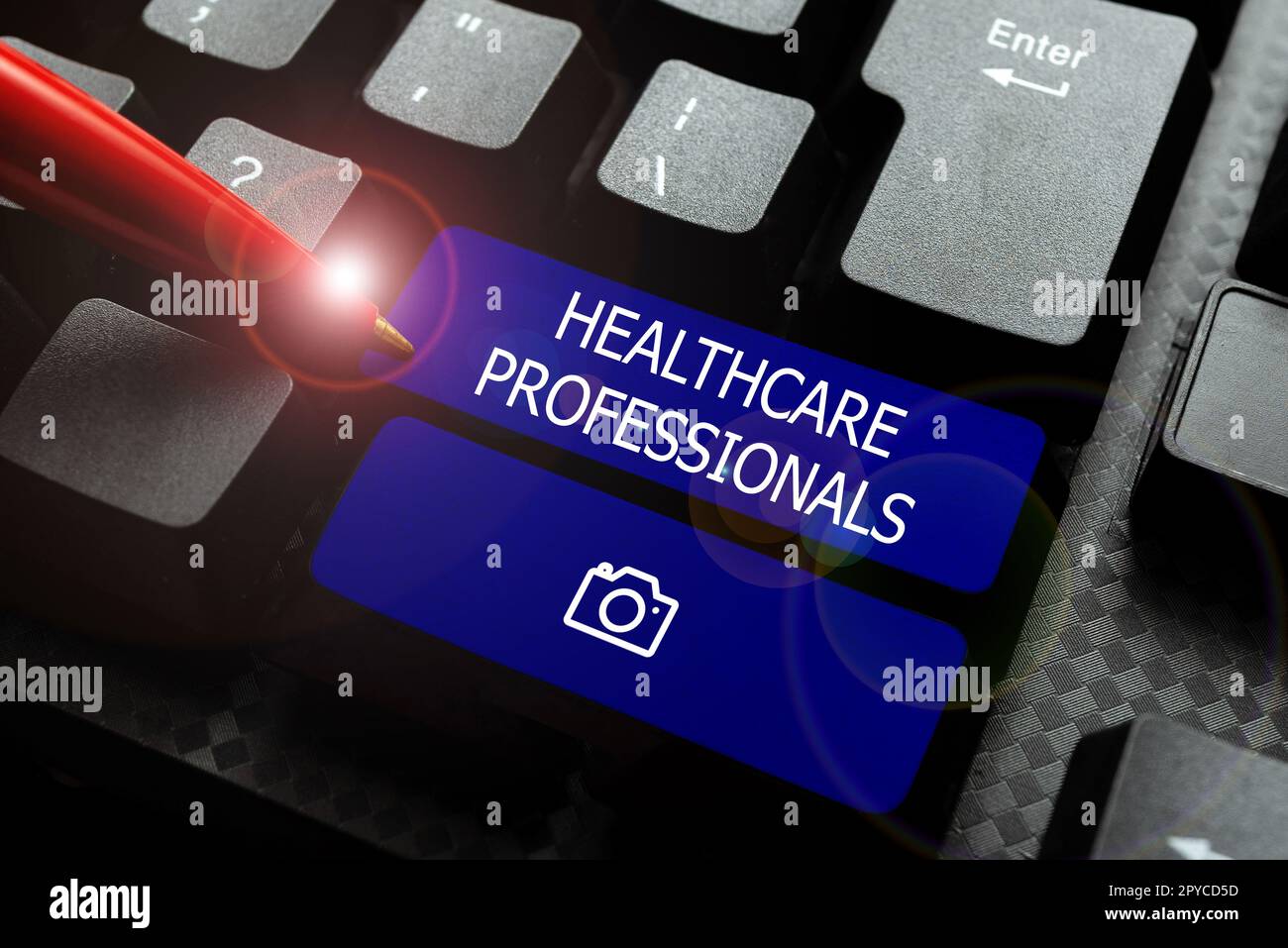 Segnaletica che mostra i professionisti del settore sanitario. Business Concept Application Program che offre servizi relativi alla salute Foto Stock