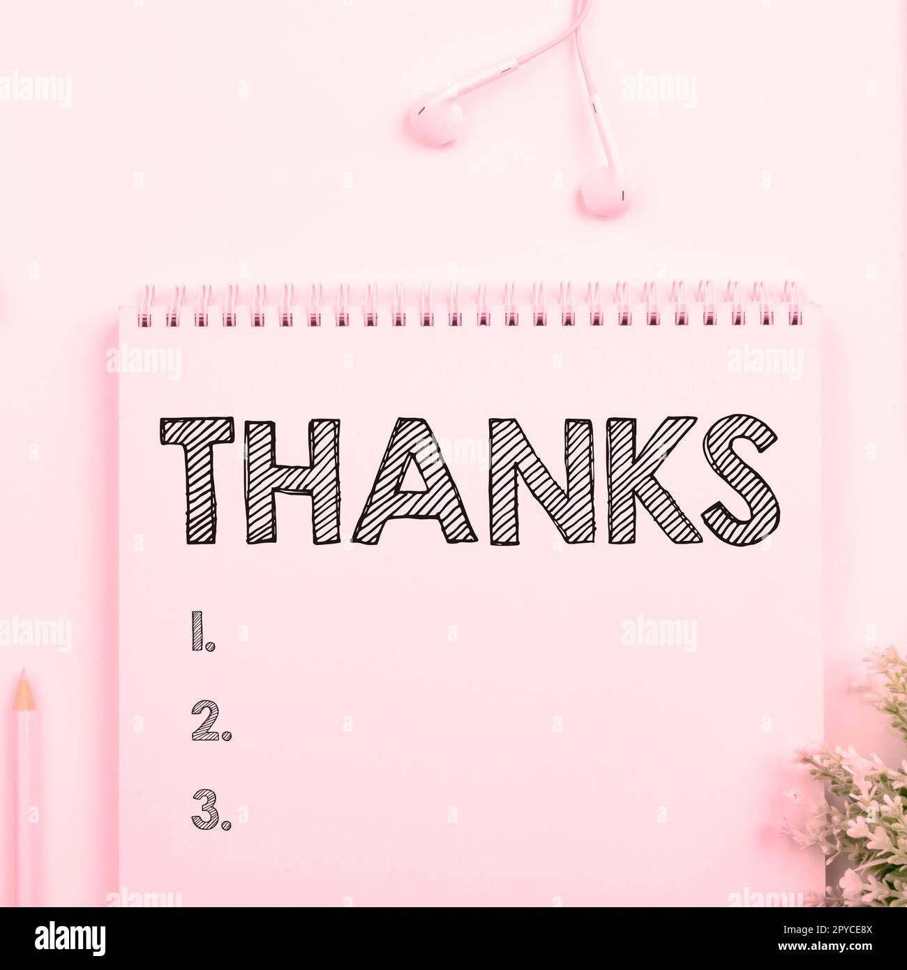 Cartello di testo con la scritta Thanks. Parola scritta su apprezzamento gratitudine buon umore atteggiamento Foto Stock
