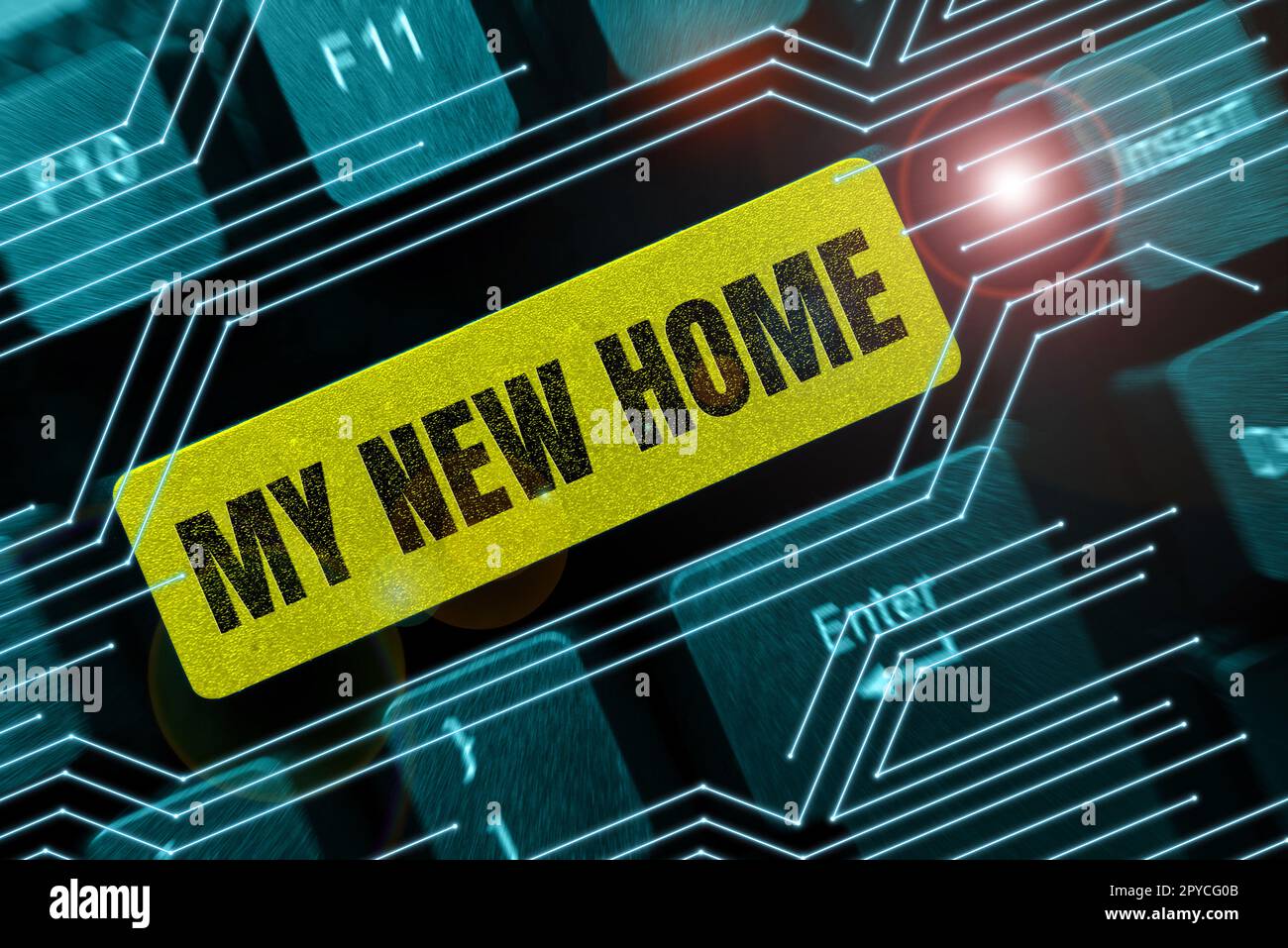 Ispirazione che mostra il segno My New Home. Foto concettuale trasferimento in un'altra casa investimento immobiliare Foto Stock