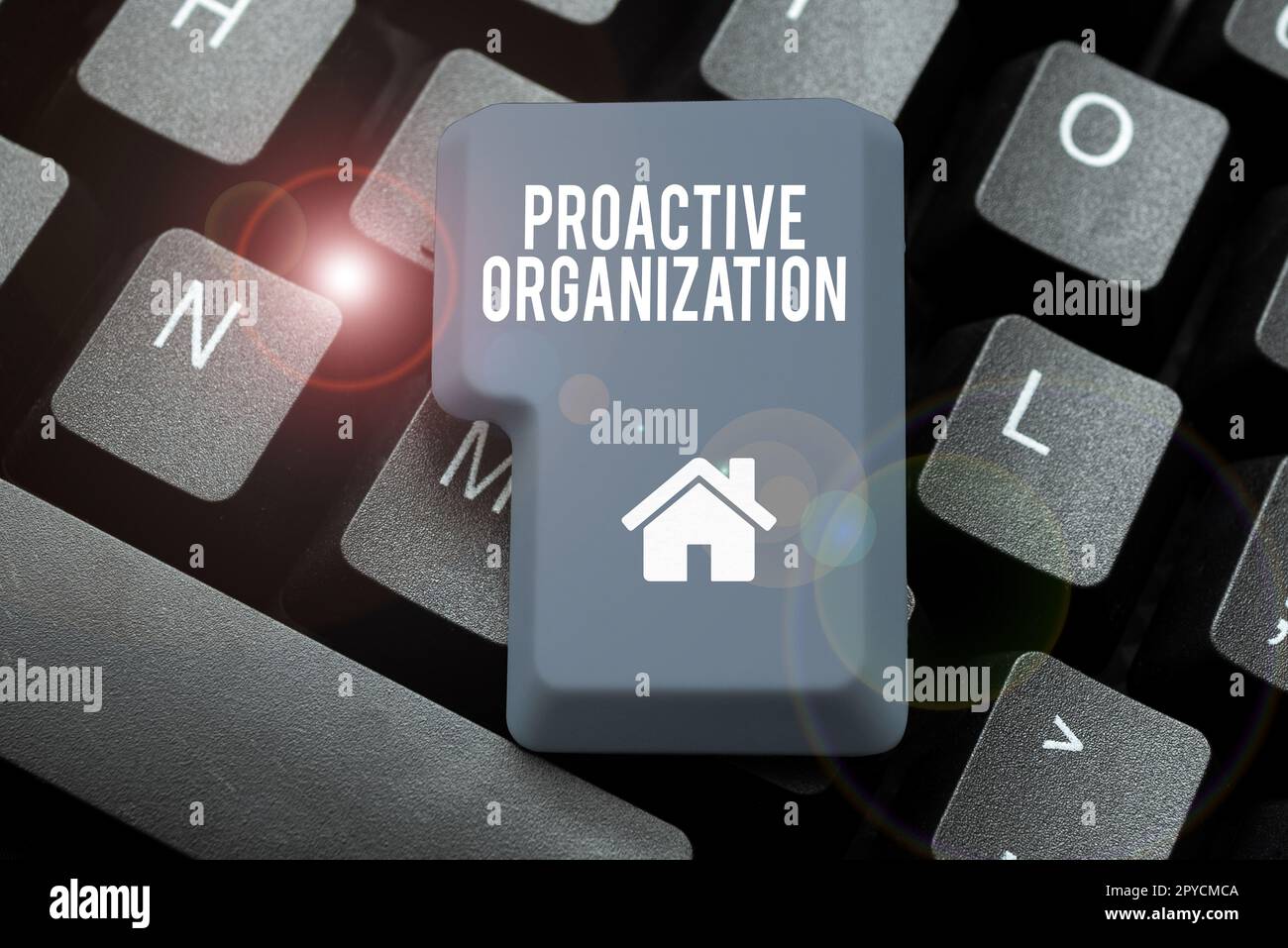 Scrittura a mano del testo Organizzazione proattiva. Panoramica aziendale azione e comportamento orientato ai risultati di un'azienda Foto Stock