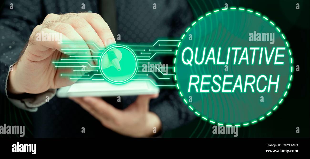 Segno che mostra la ricerca qualitativa. Concetto che significa certificato per svolgere un lavoro competente con esperienza Foto Stock