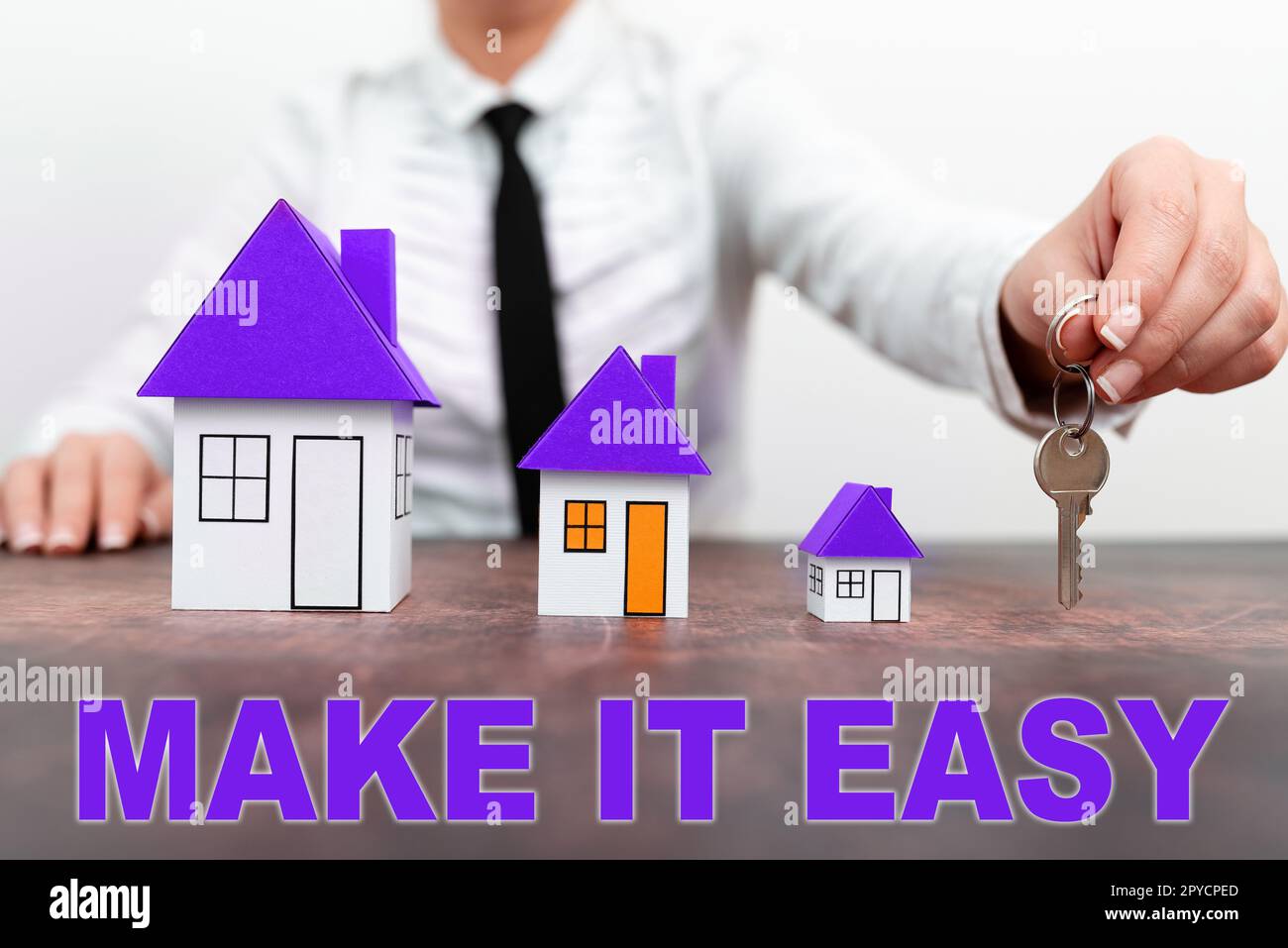 Le didascalie concettuali lo rendono semplice. Business idea Smart Approach senza sforzo e senza preoccupazioni o difficoltà Foto Stock