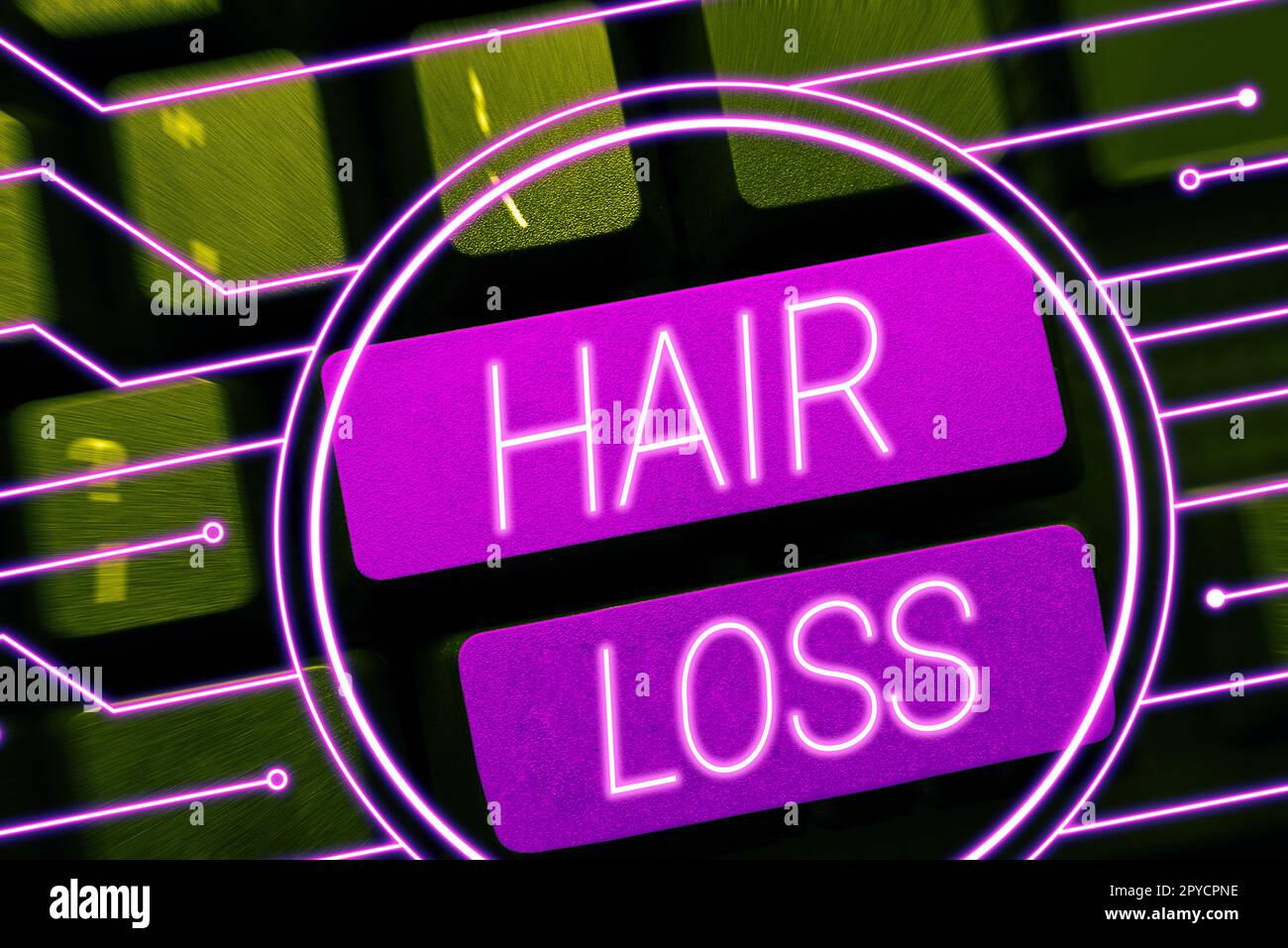 Visualizzazione concettuale perdita di capelli. Business Concept perdita di capelli umani dalla testa o qualsiasi parte del corpo Balding Foto Stock
