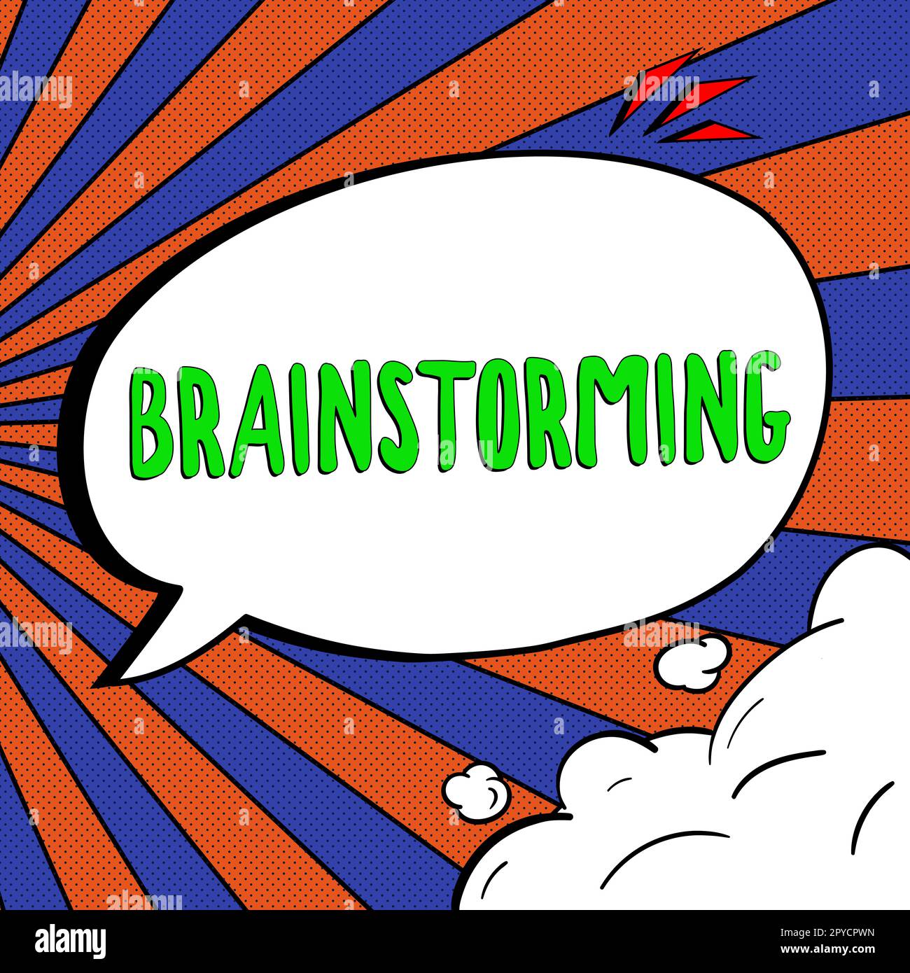 Testo che mostra il brainstorming di ispirazione. Vetrina aziendale tenere una discussione di gruppo per produrre idee lavoro di squadra Meeting Foto Stock