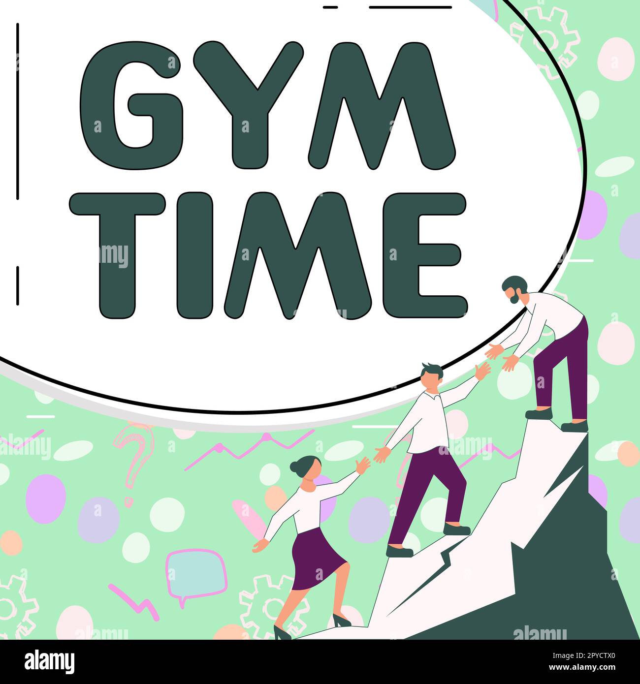 Cartello che mostra il tempo della palestra. Parola per una motivazione per cominciare ad esercitarsi fuori fare le esercitazioni idoneità Foto Stock