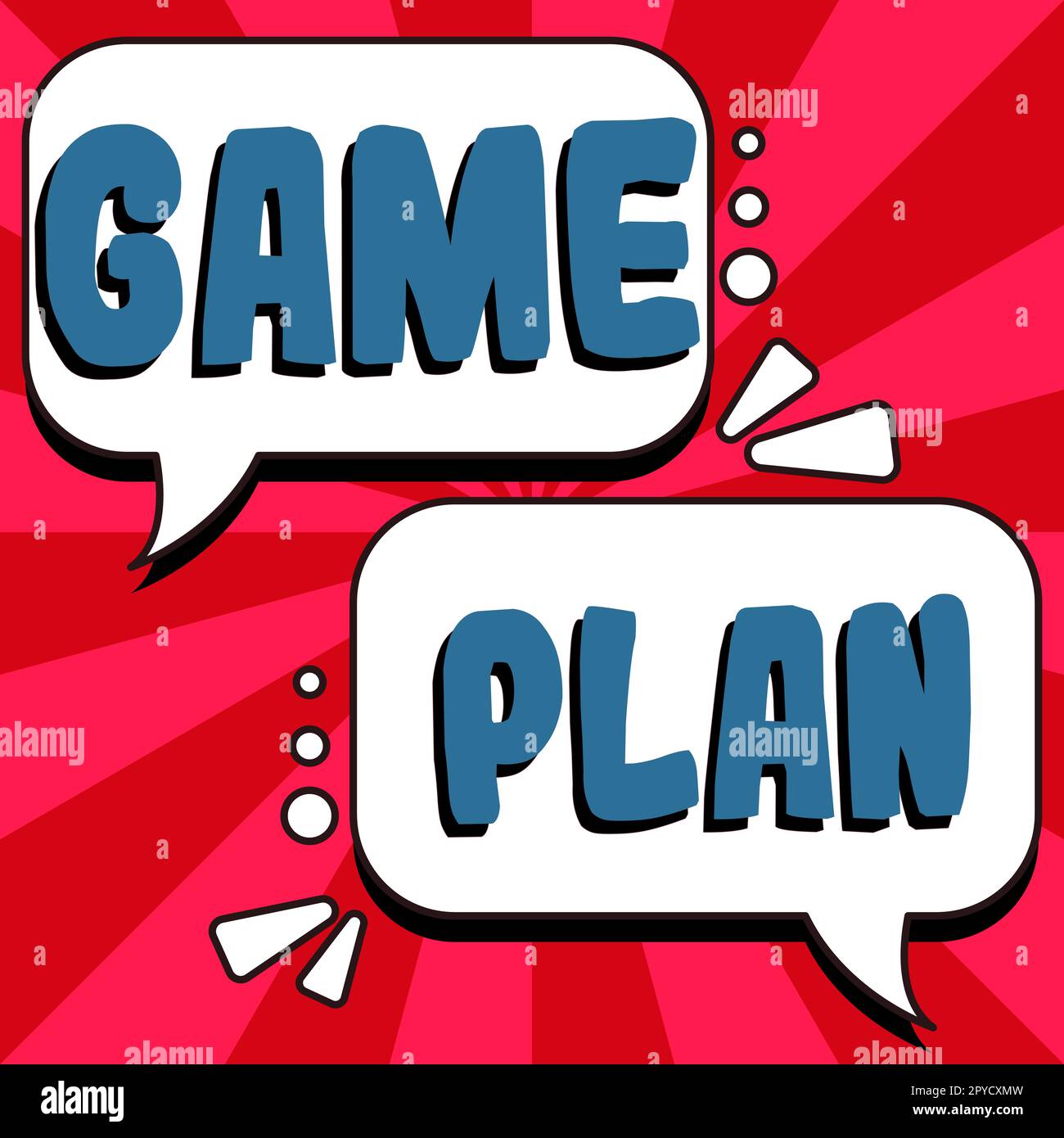 Cartello che mostra il piano di gioco. Strategia di concetto di affari elaborata in anticipo nella politica di sport o nel commercio Foto Stock