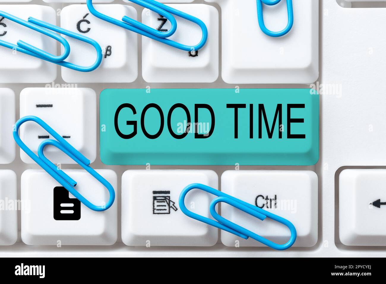 Didascalia di testo che presenta il buon tempo. Concetto del Internet il momento giusto per fare qualcosa o per qualcosa accadere Foto Stock