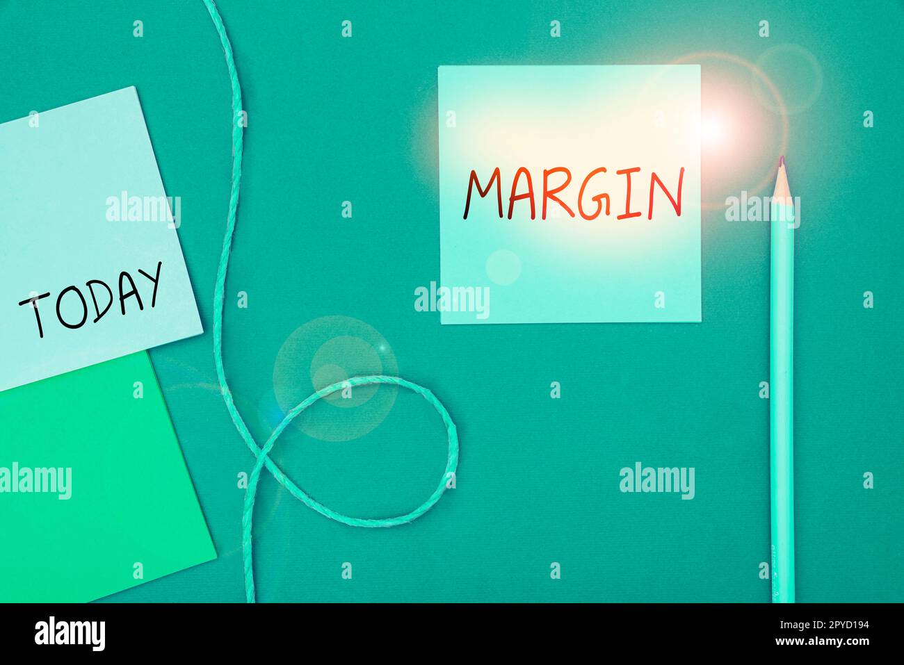 Margine della didascalia concettuale. Importo dell'idea aziendale in base al quale i ricavi delle vendite superano i costi di un'azienda Foto Stock