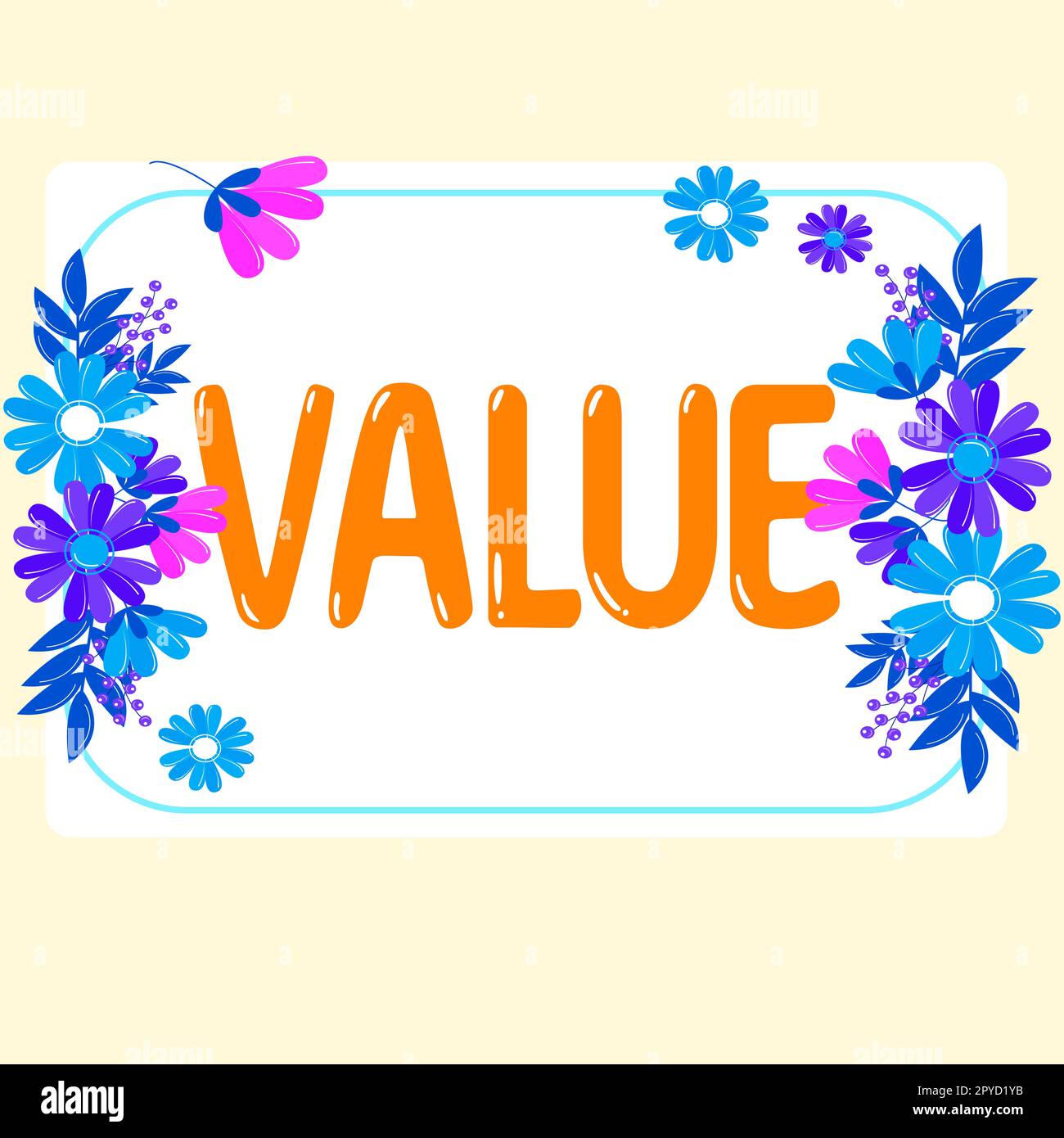 Valore del segno di scrittura a mano. Parola per i principi o gli standard di comportamento giudicare ciò che è importante nella vita Foto Stock