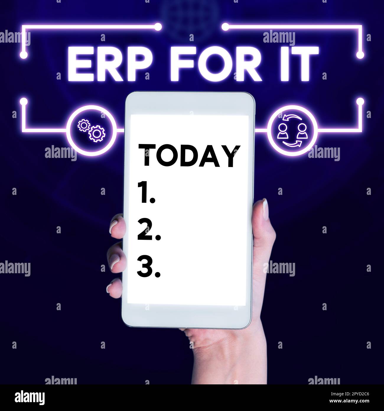 Segnale che visualizza ERP per l'IT. Business Concept Software di pianificazione delle risorse aziendali per l'integrazione delle applicazioni Foto Stock