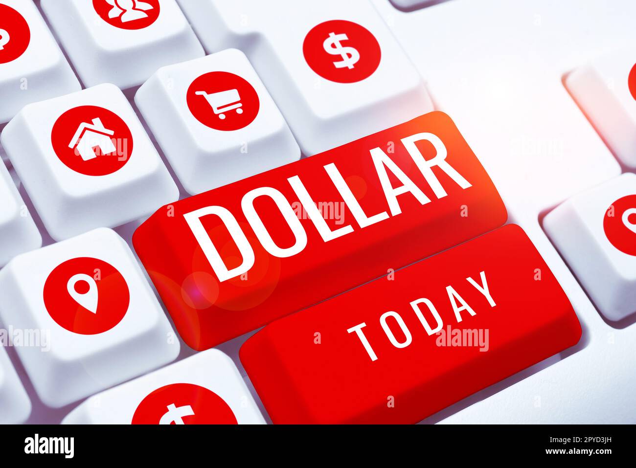 Segno che mostra Dollaro. Parola per un pezzo di carta moneta del valore di un dollaro Federal Reserve nota Foto Stock