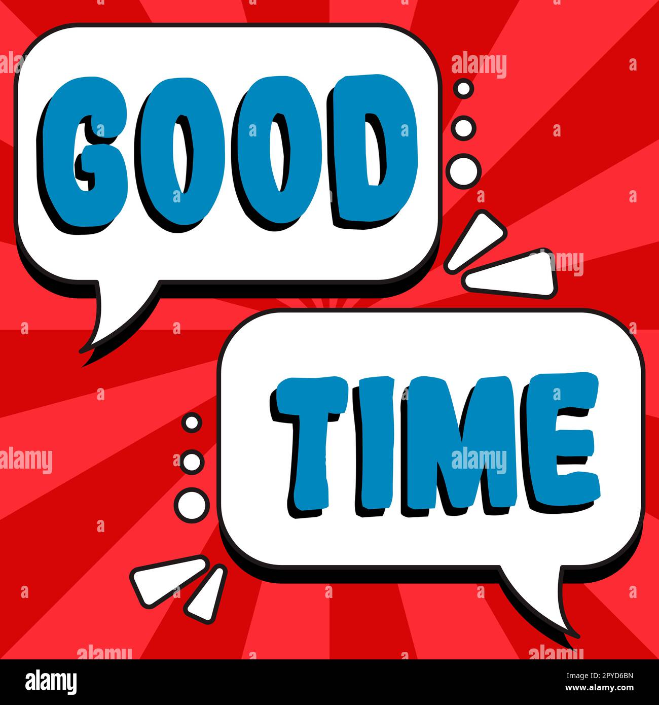 Scrittura a mano segno buon tempo. Concetto di affari il momento giusto per fare qualcosa o per qualcosa accadere Foto Stock