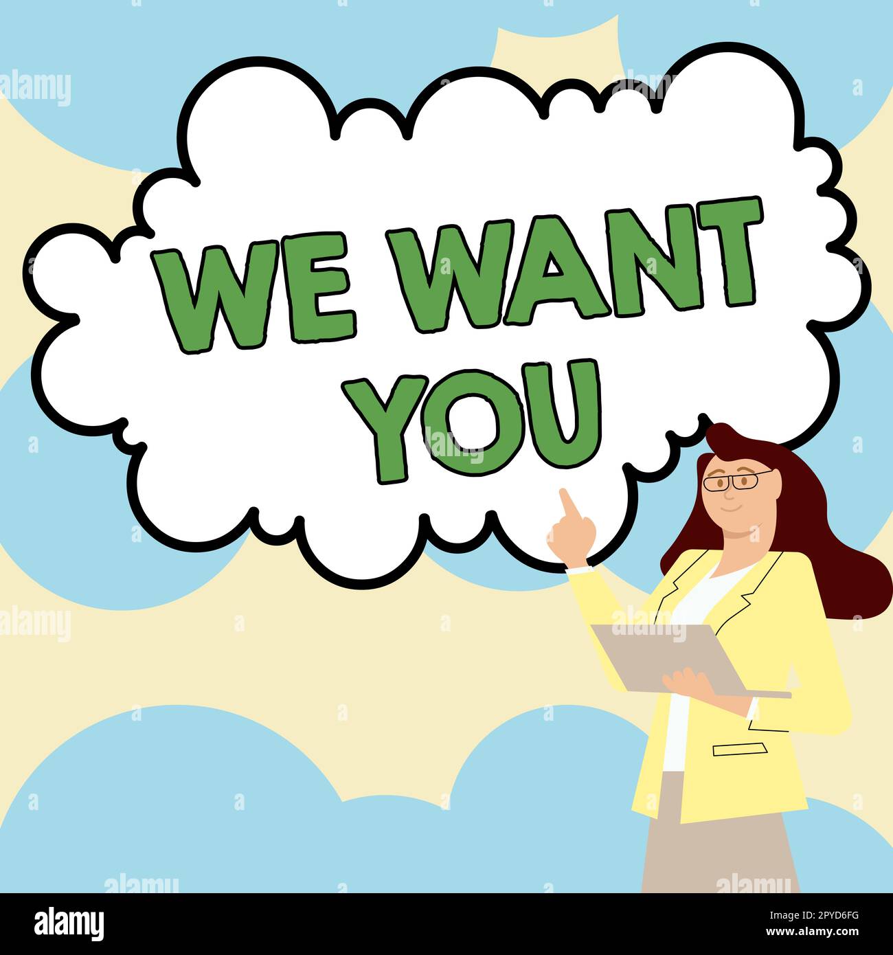 Segno di testo che mostra We Want You. Parola scritta su Società vuole assumere Vacancy alla ricerca di talenti lavoro Foto Stock