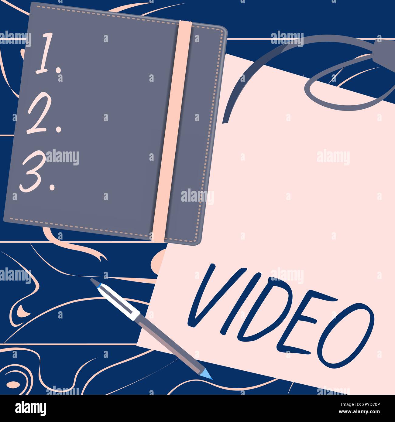 Didascalia di testo Presentazione video. Word per la registrazione di riproduzione o trasmissione di immagini visive in movimento Foto Stock