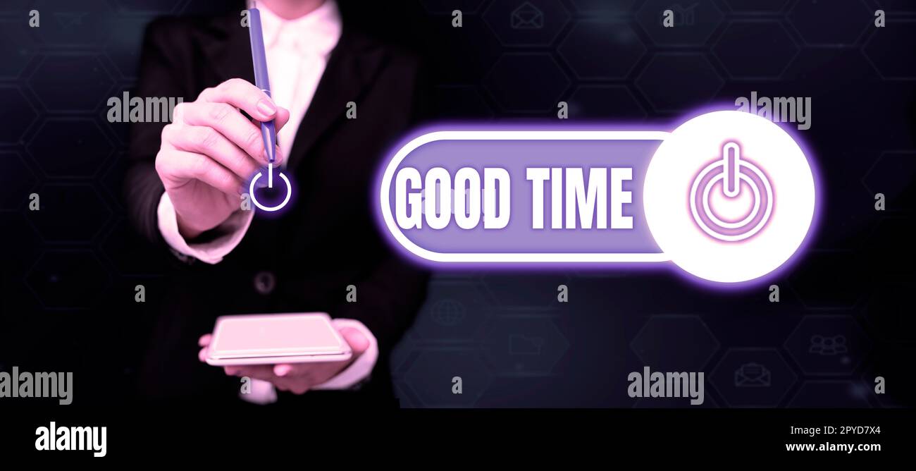 Tempo di visualizzazione concettuale. Idea di affari il momento giusto per fare qualcosa o per qualcosa accadere Foto Stock
