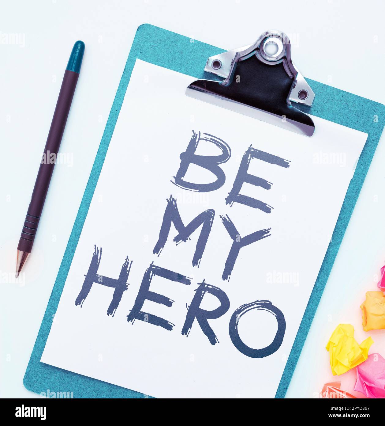 Cartello di testo che mostra Be My Hero. Foto concettuale richiesta da qualcuno per ottenere alcuni sforzi di azioni eroiche per lui Foto Stock