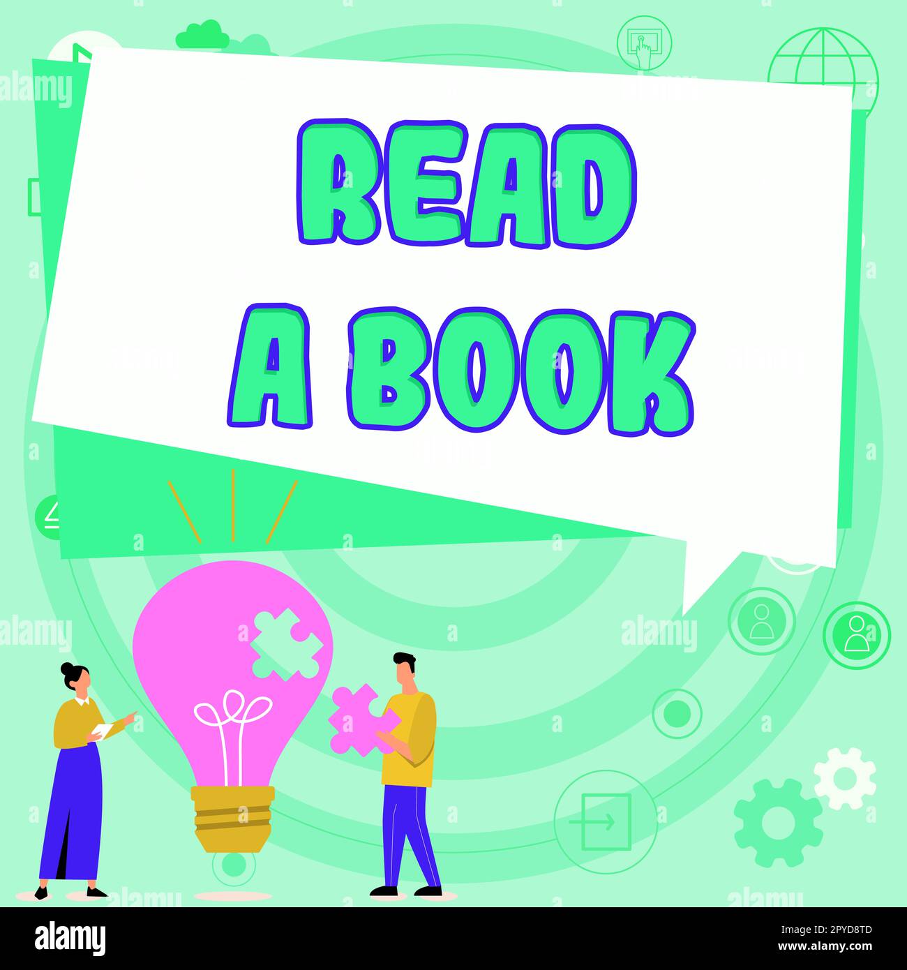 Cartello con la scritta Leggi Un libro. Idea di affari Godetevi la letteratura attività tradizionale imparare cose nuove Foto Stock