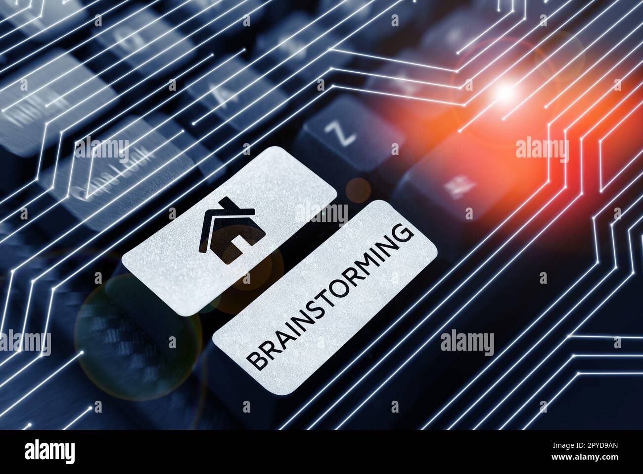 Testo che mostra il brainstorming di ispirazione. Parola per tenere una discussione di gruppo per produrre idee lavoro di squadra riunione Foto Stock