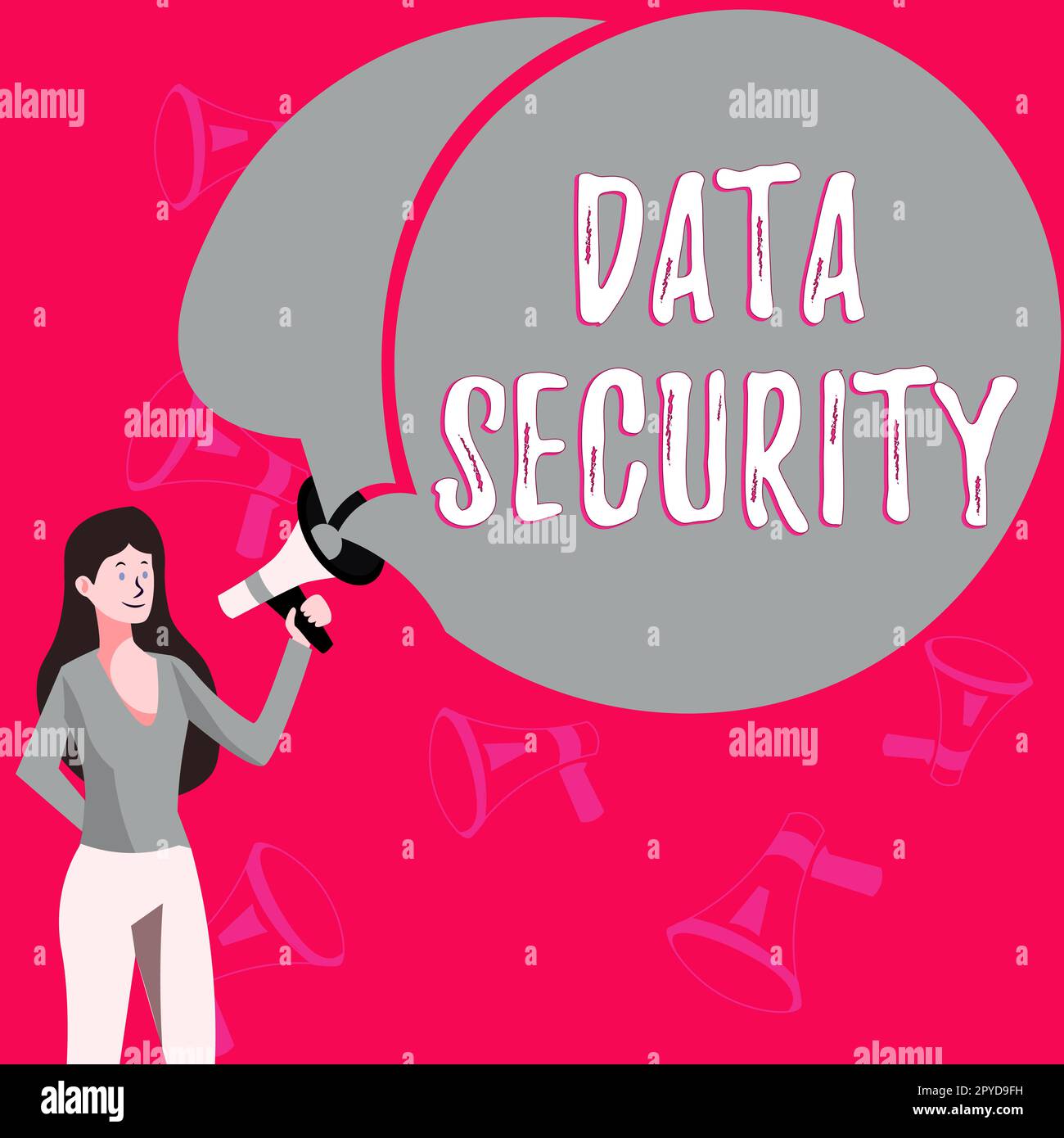 Segnale che visualizza la sicurezza dei dati. Word for Confidentiality Backup di crittografia del disco protezione della password Foto Stock