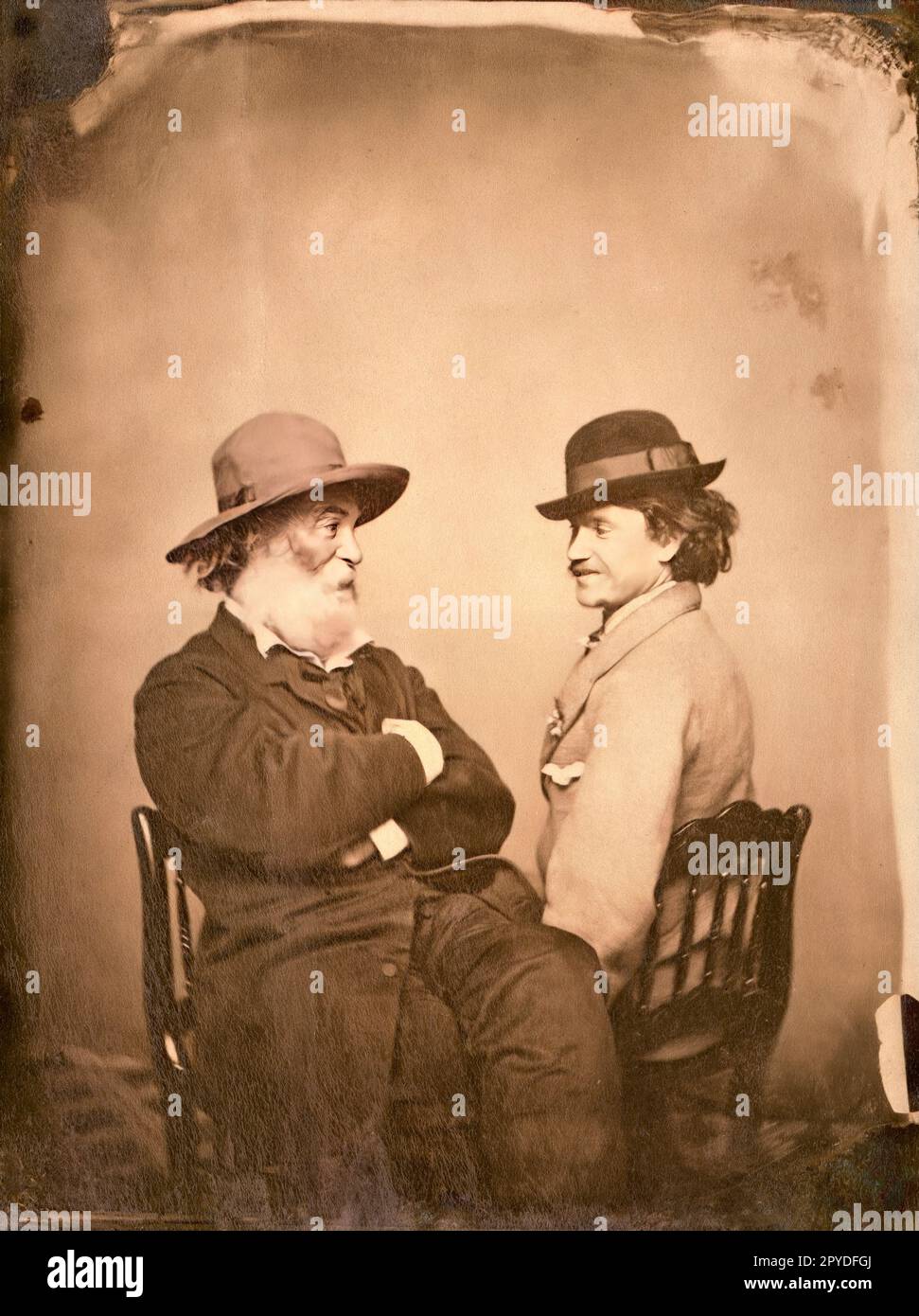 Walt Whitman & il suo soldato ribelle amico Pete Doyle, Washington, D.C., 1865 Foto Stock