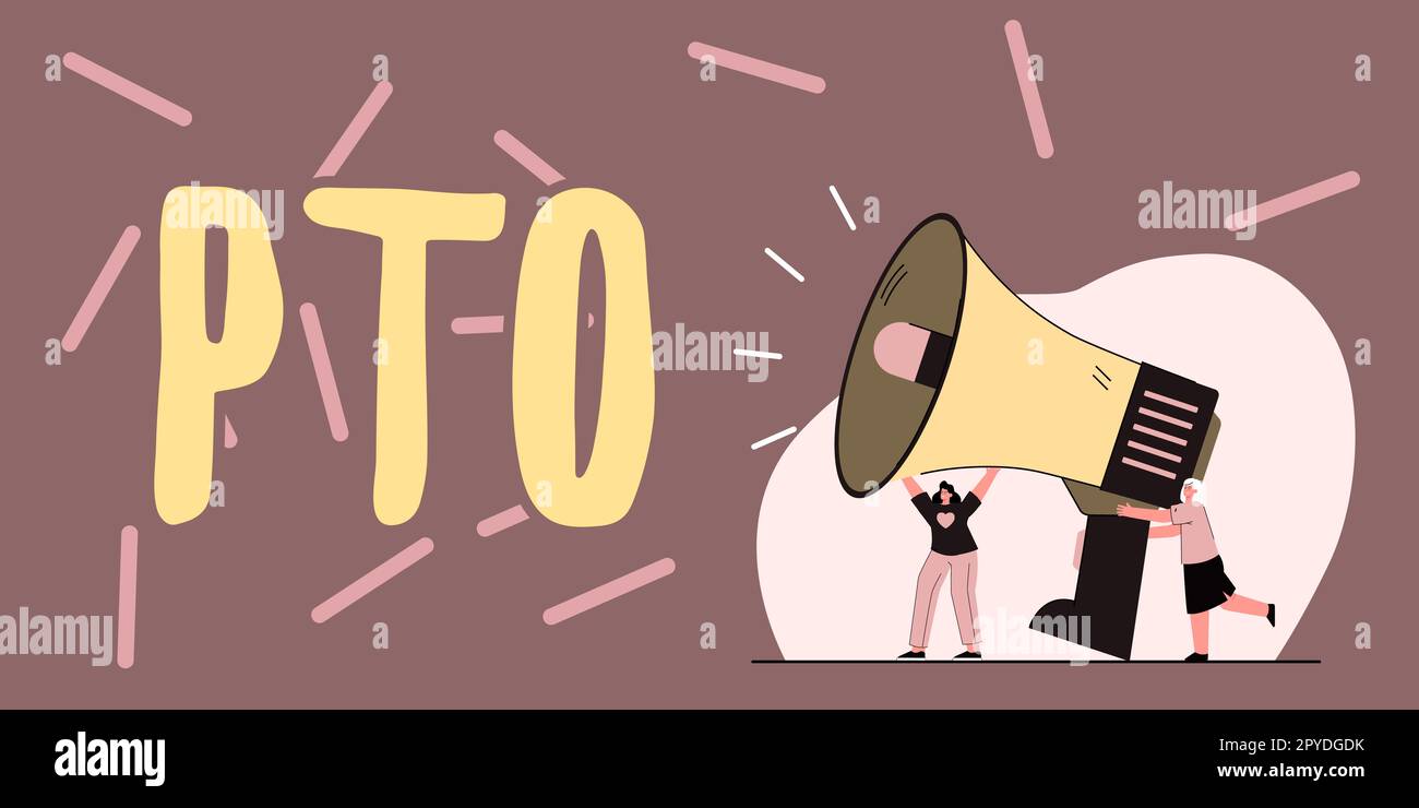 Didascalia concettuale PTO. Word for Employer concede un risarcimento per le vacanze in congedo personale Foto Stock