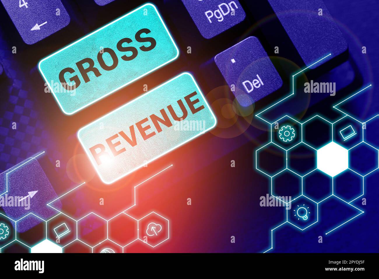 Visualizzazione concettuale fatturato lordo. Parola per il valore totale di tutto ciò che viene prodotto nel paese Foto Stock
