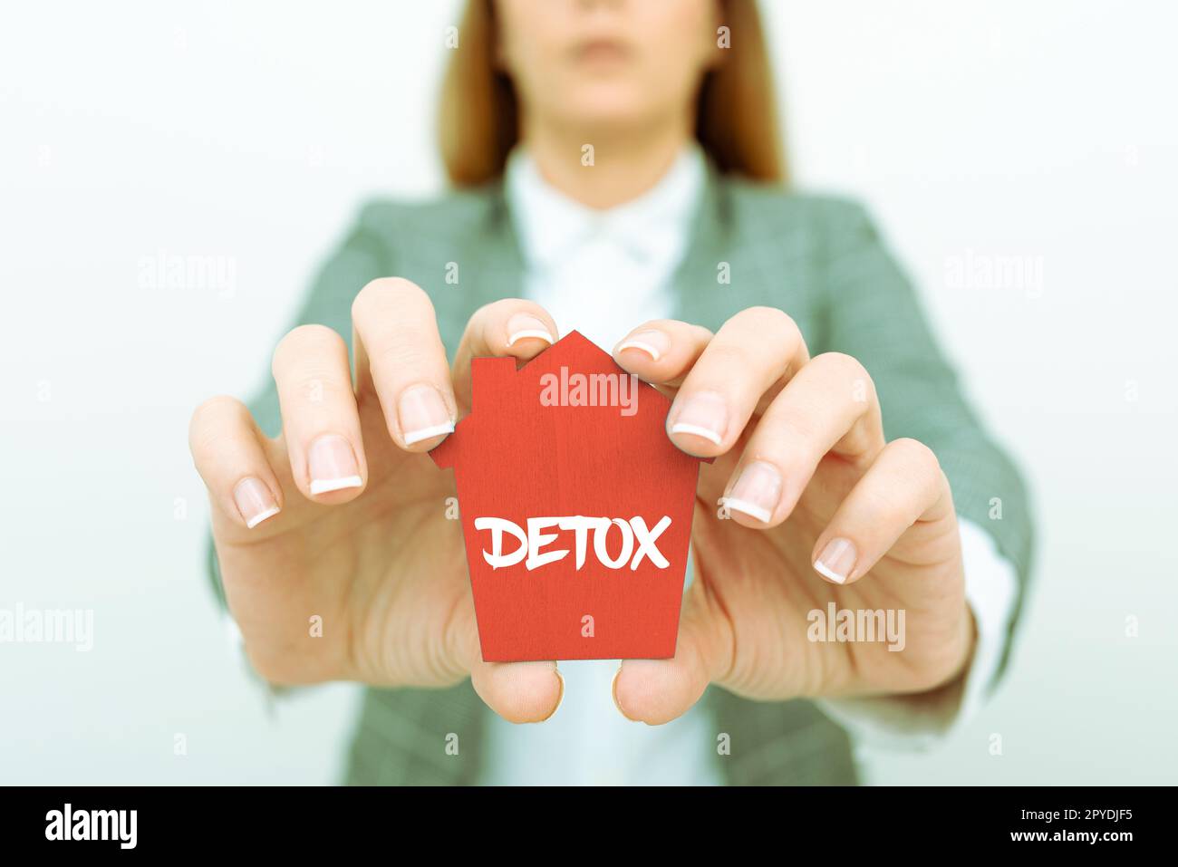 Ispirazione che mostra il segno Detox. Parola per momento per la salute di nutrizione di dieta il trattamento di dipendenza pulisce Foto Stock